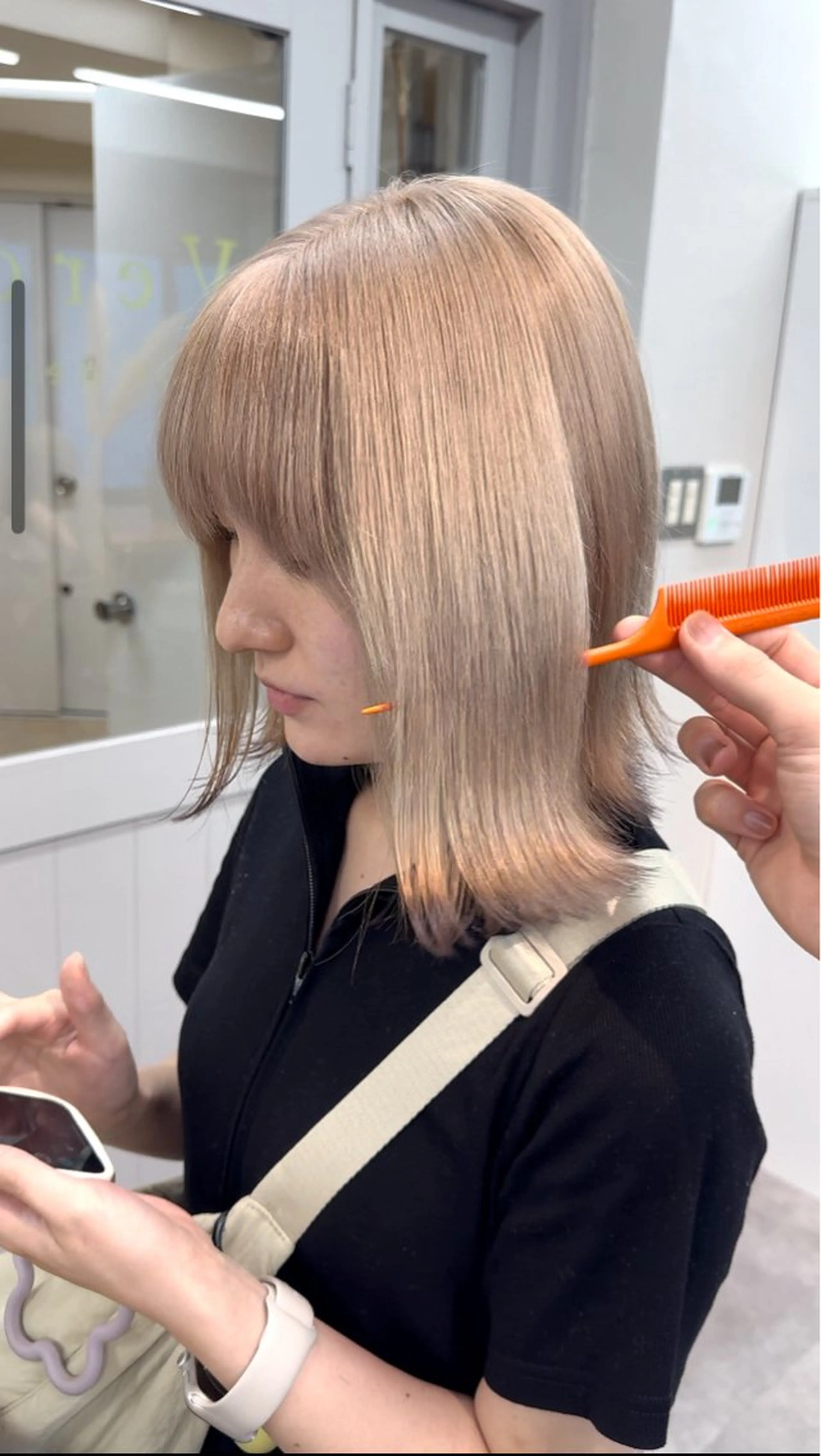 ミディアム カラー ヘアカラー トリートメント ブリーチ/ ハイトーンShugaのヘアスタイル