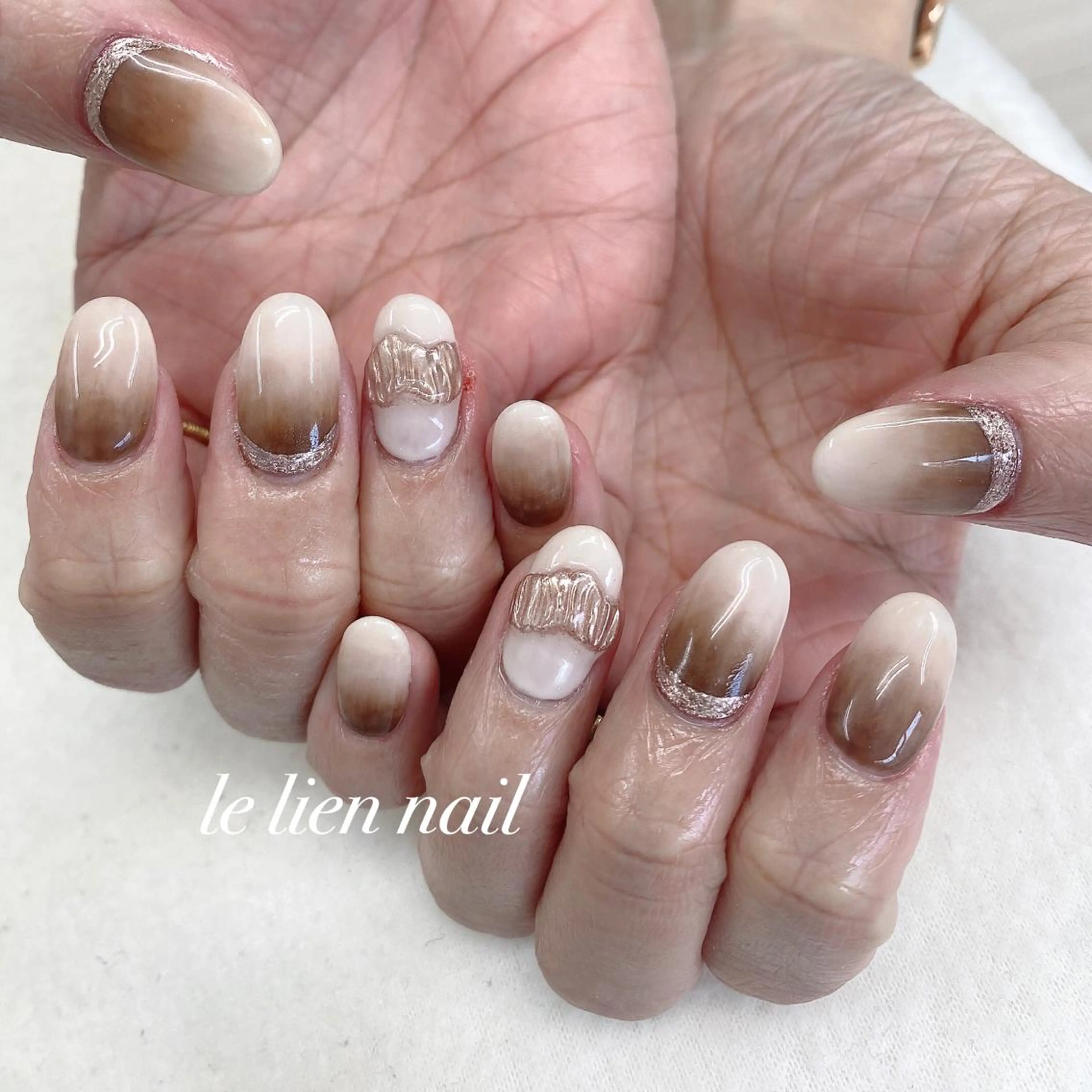 ネイル アートネイル ニュアンスネイル ハンドネイル le lien nailのネイルデザイン