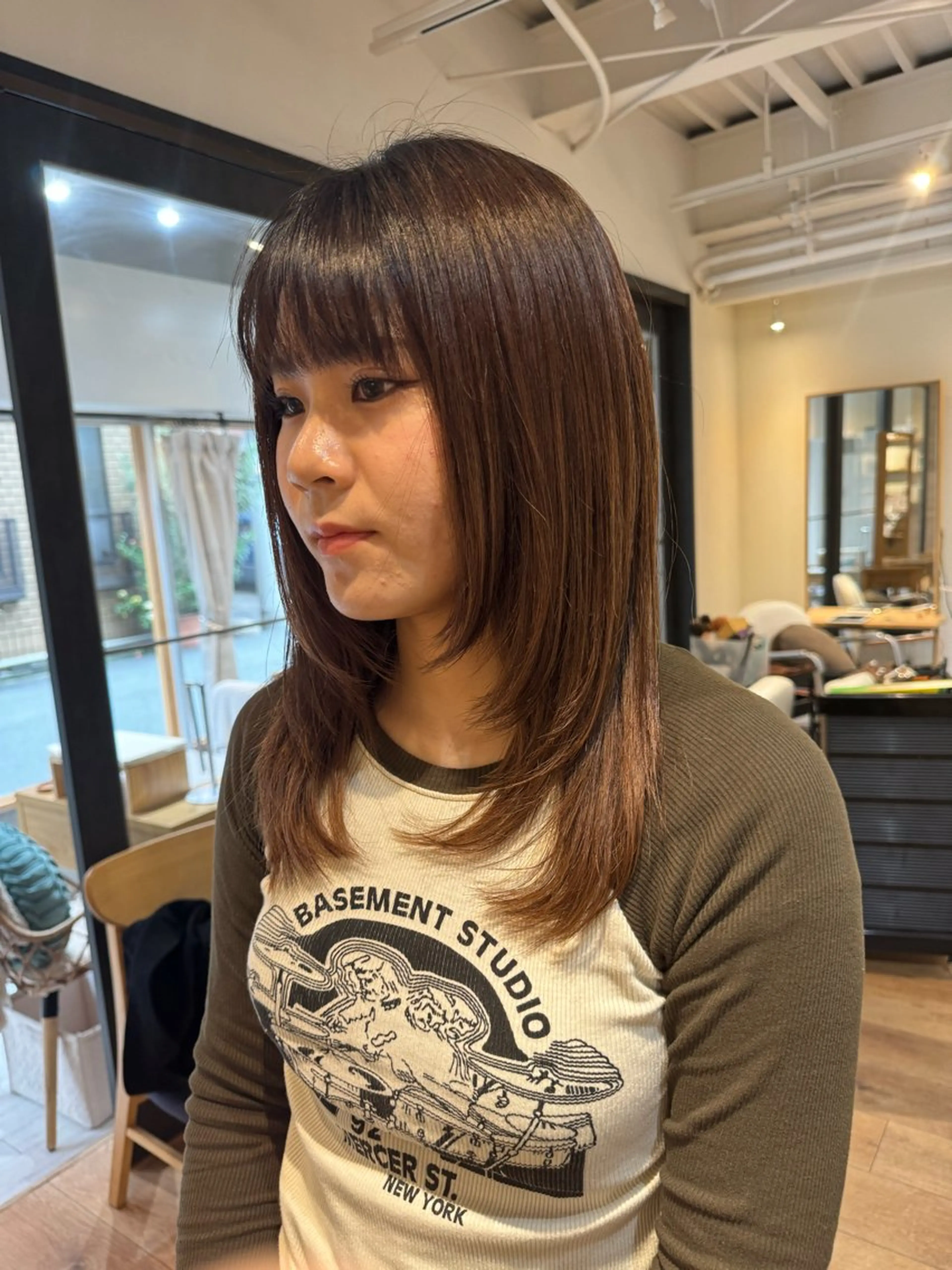 ミディアム レイヤーカット カット トリートメント A.Ｍ.hair所属・福本 凌のヘアスタイル
