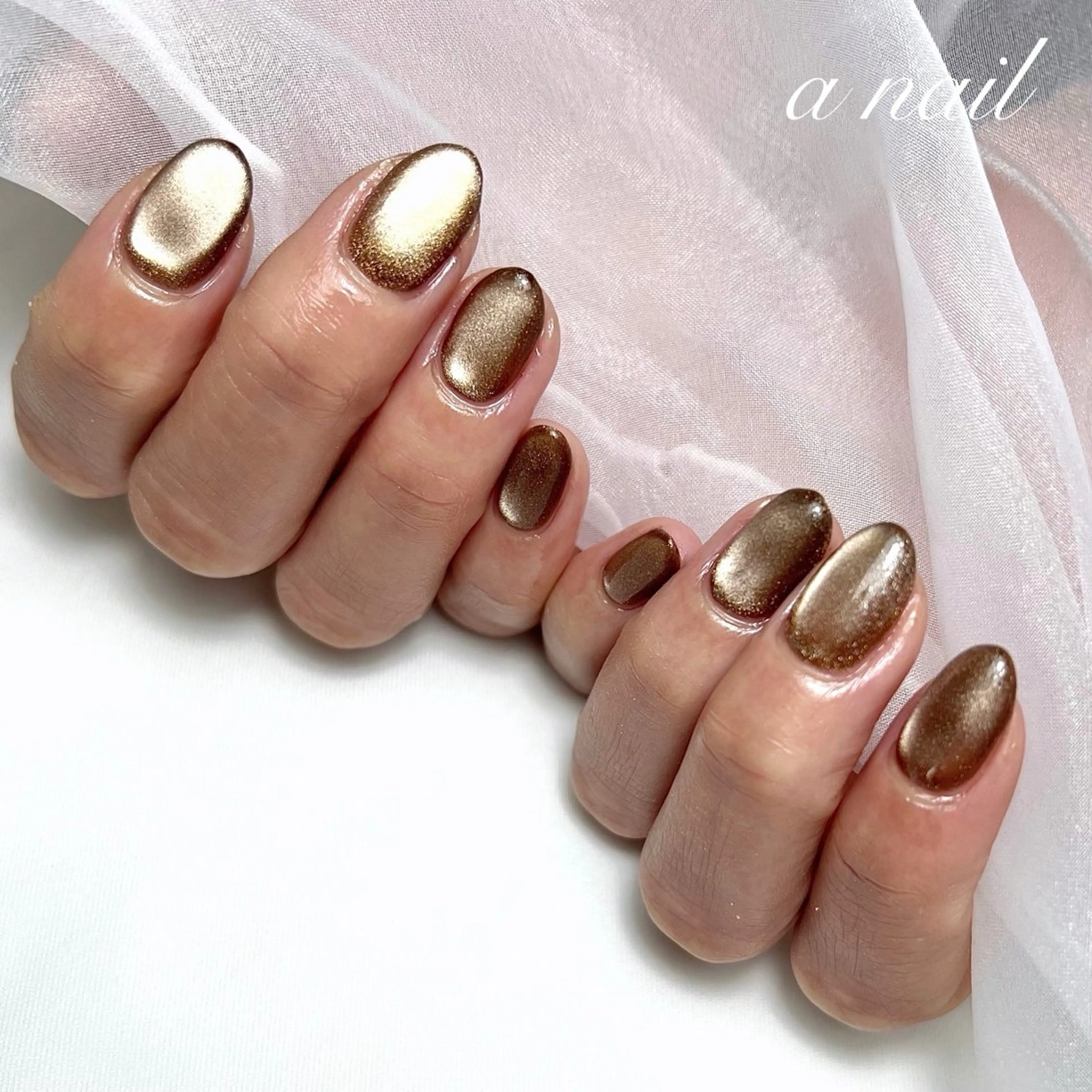 ネイル マグネットネイル マグネットワンカラー ワンカラーネイル ハンドネイル Salon_ a.nailのネイルデザイン