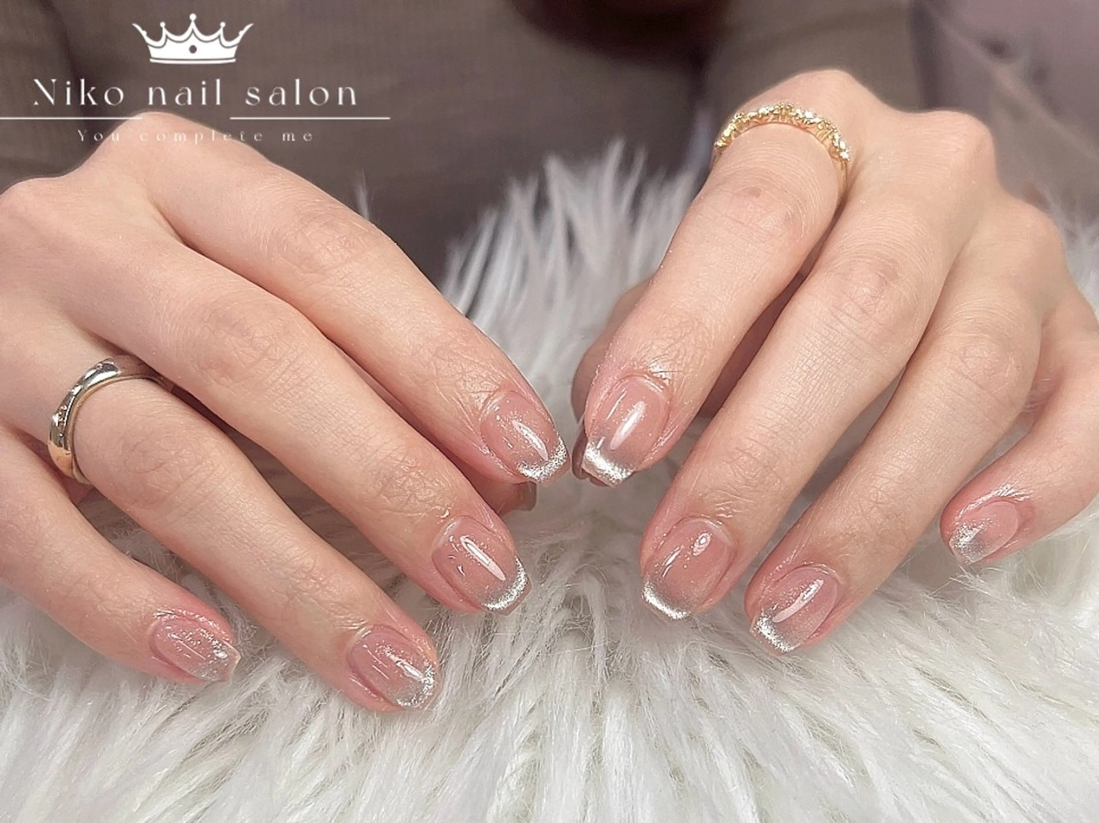 ネイル チークネイル フットネイル フレンチネイル ジェルネイル ガラスフレンチ 柚子 Nikoのネイルデザイン