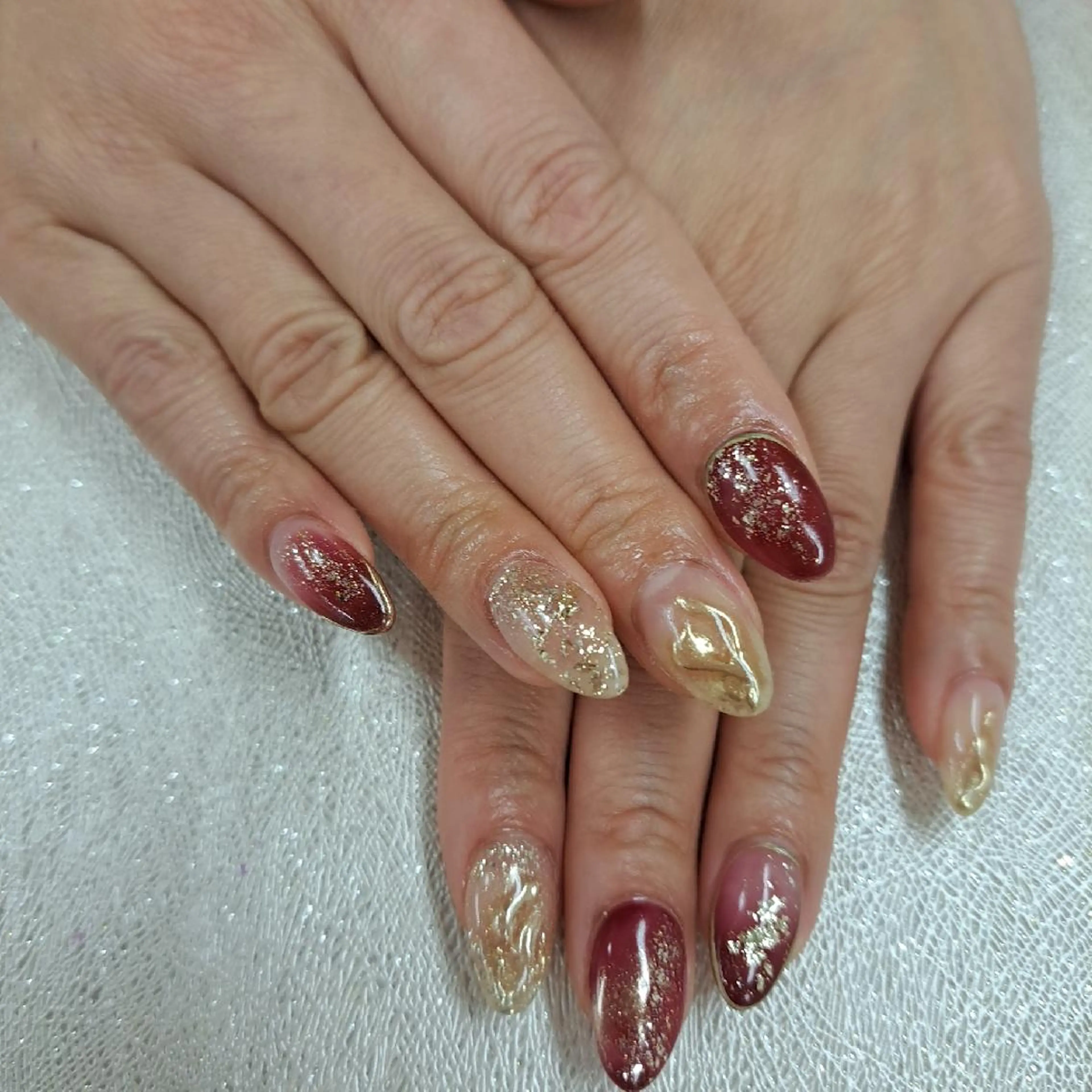 ネイル アートネイル ジェルネイル 持ち込み ニュアンスネイル パラジェル 河野ちえ (雑誌掲載サロン)のネイルデザイン