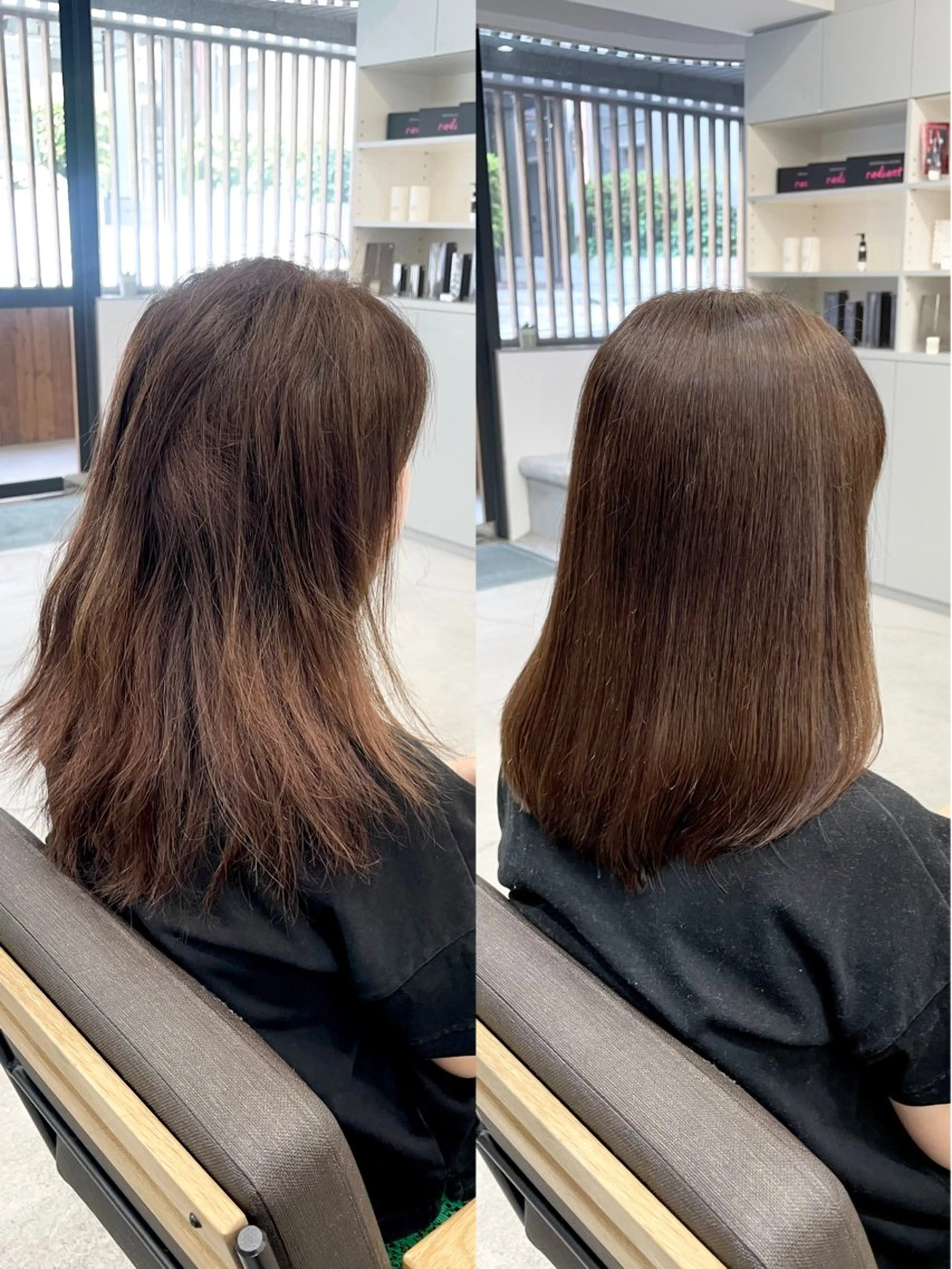 ミディアム カラー パーマ ミディアムパーマ 髪質改善 縮毛矯正 ストレートパーマ カット ヘアカラー 縮毛矯正 トリートメント 美髪への最善策を貴方 へ✨凄い艶髪✨萩原のヘアスタイル