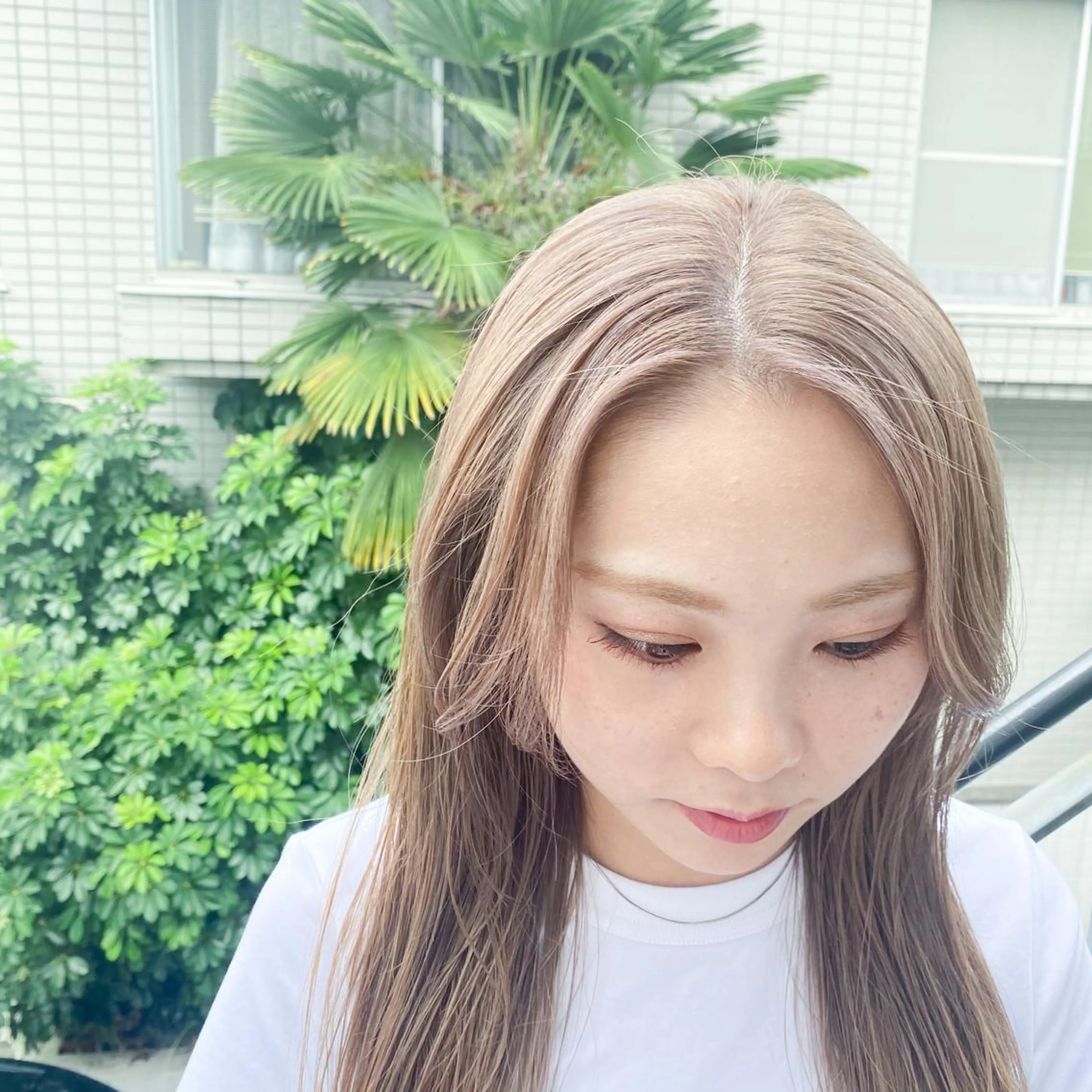 ロング 艶髪ブリーチ 永井竜也のヘアスタイル