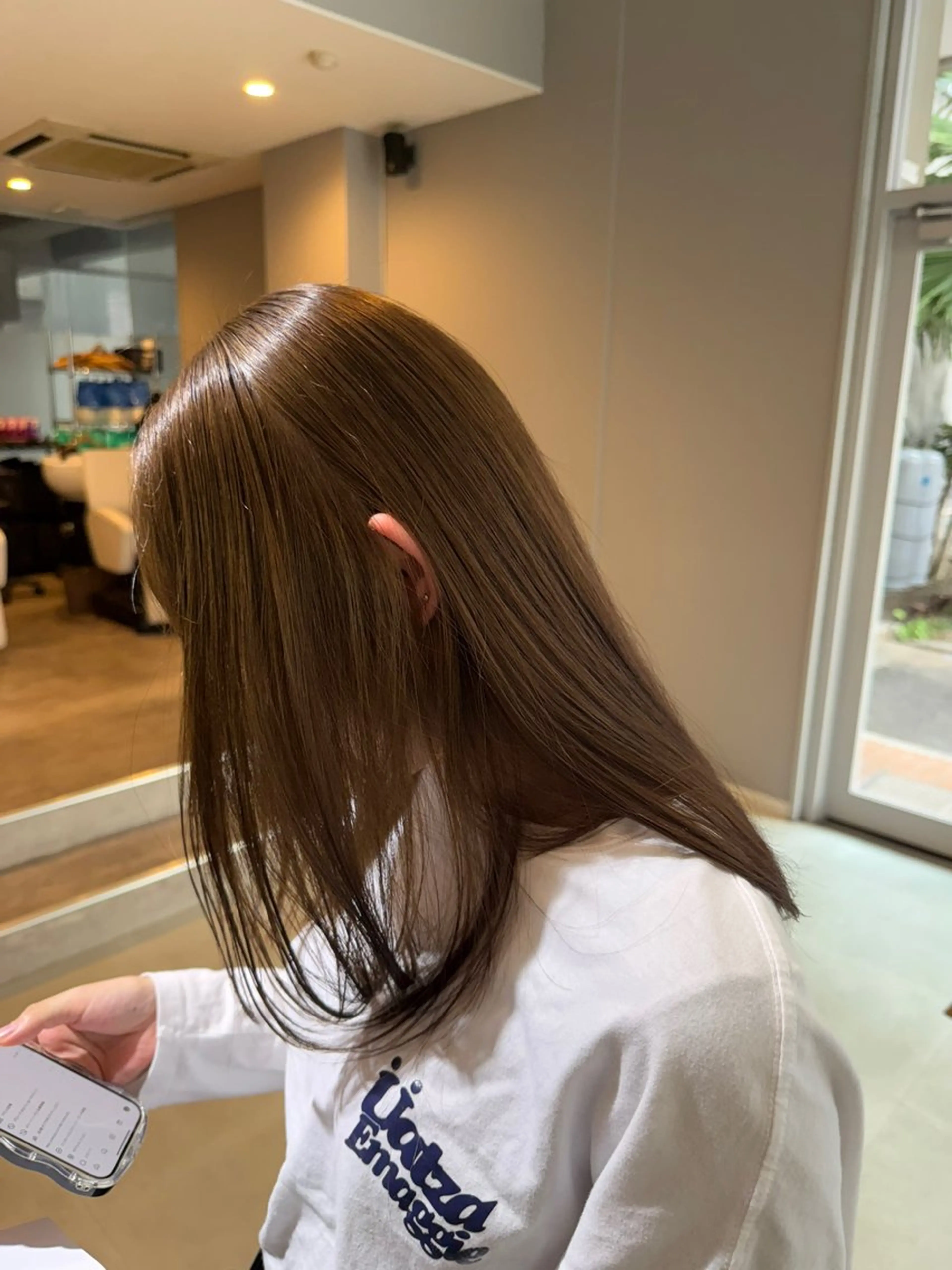 セミロング カット ヘアカラー トリートメント 髪質改善/韓国風 /岡崎/松尾優依のヘアスタイル
