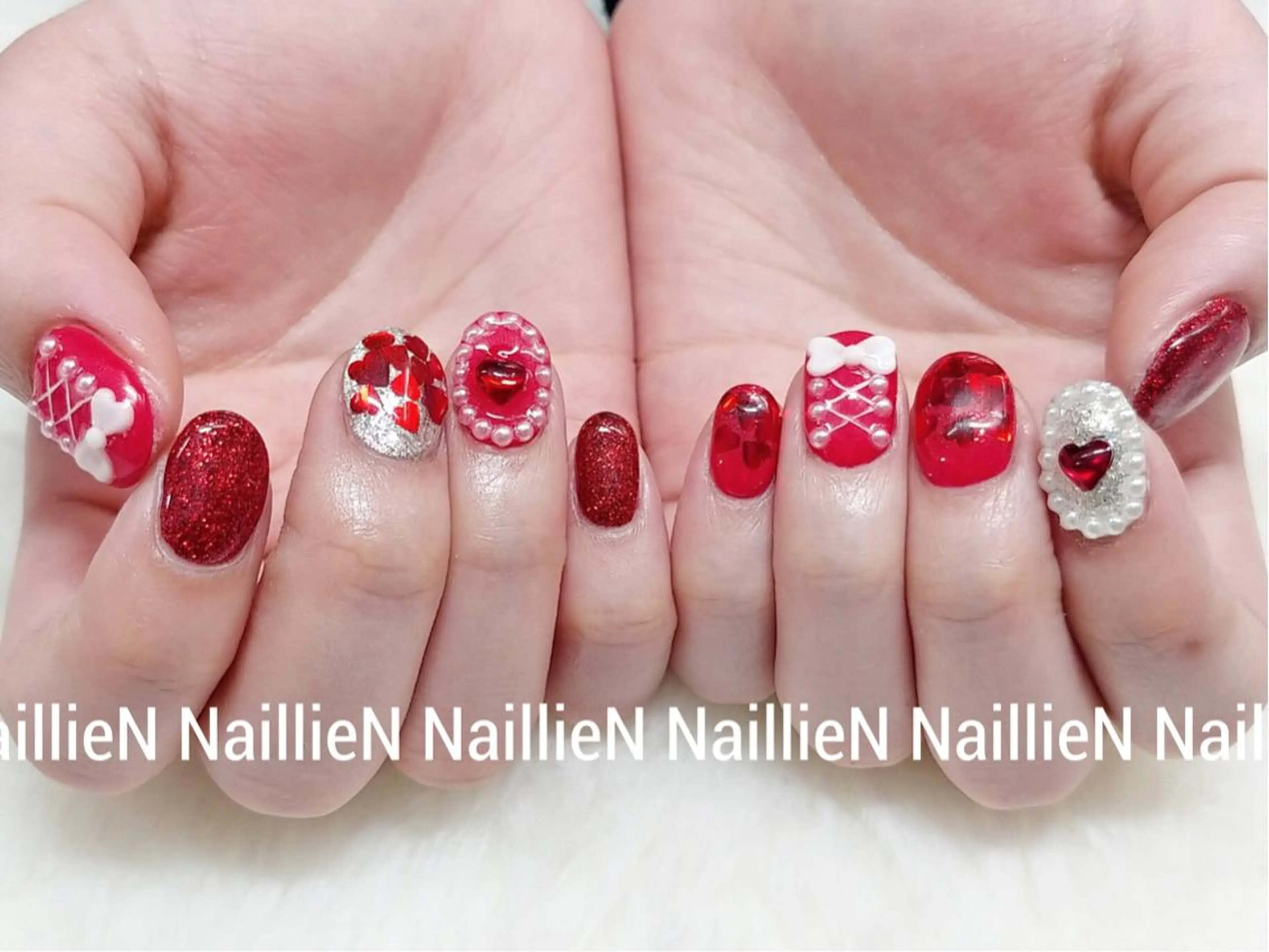 ネイル ハート ハンドネイル Nail lieNのネイルデザイン