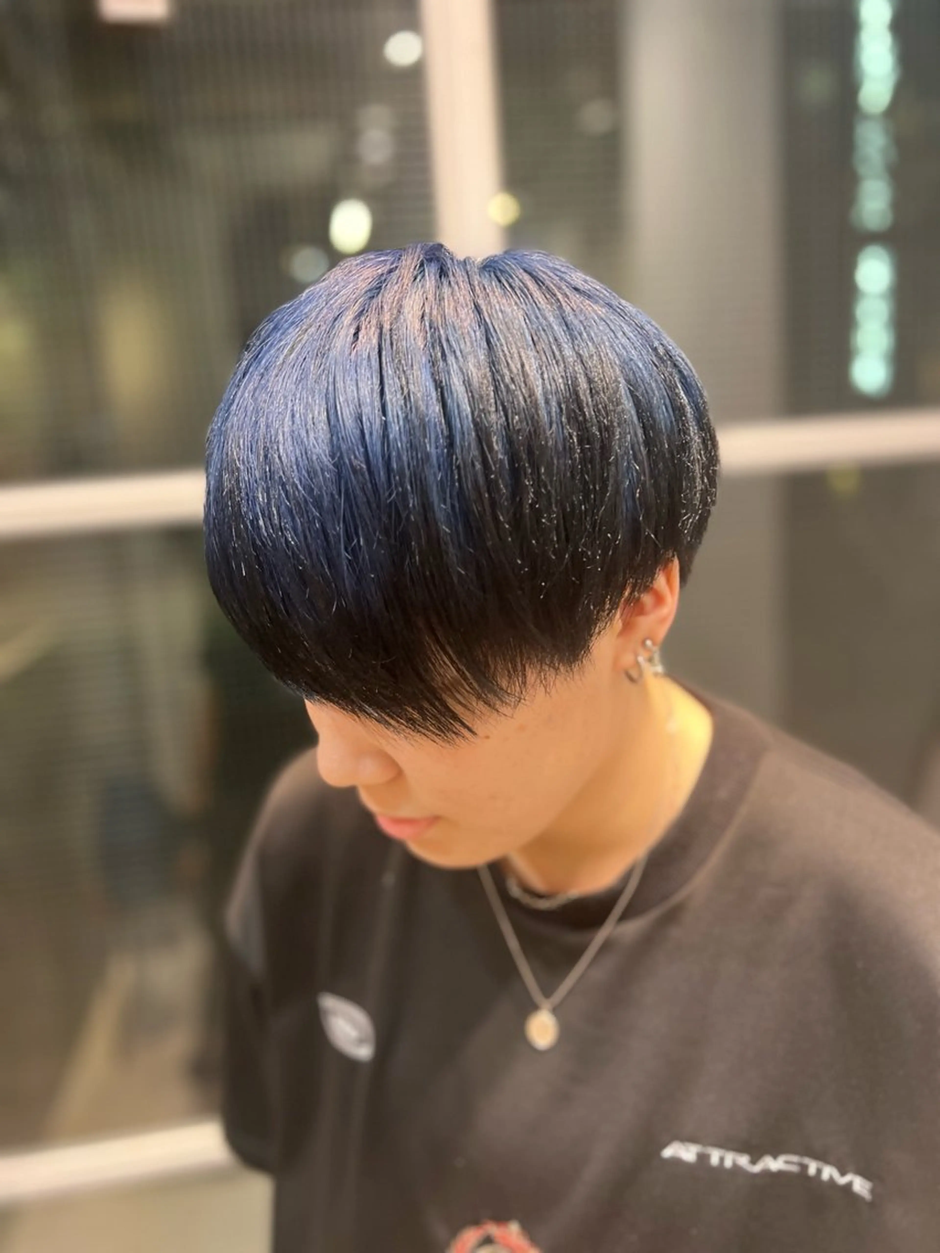 ショート メンズ メンズハイトーン ヘアカラー シミズ リホのヘアスタイル