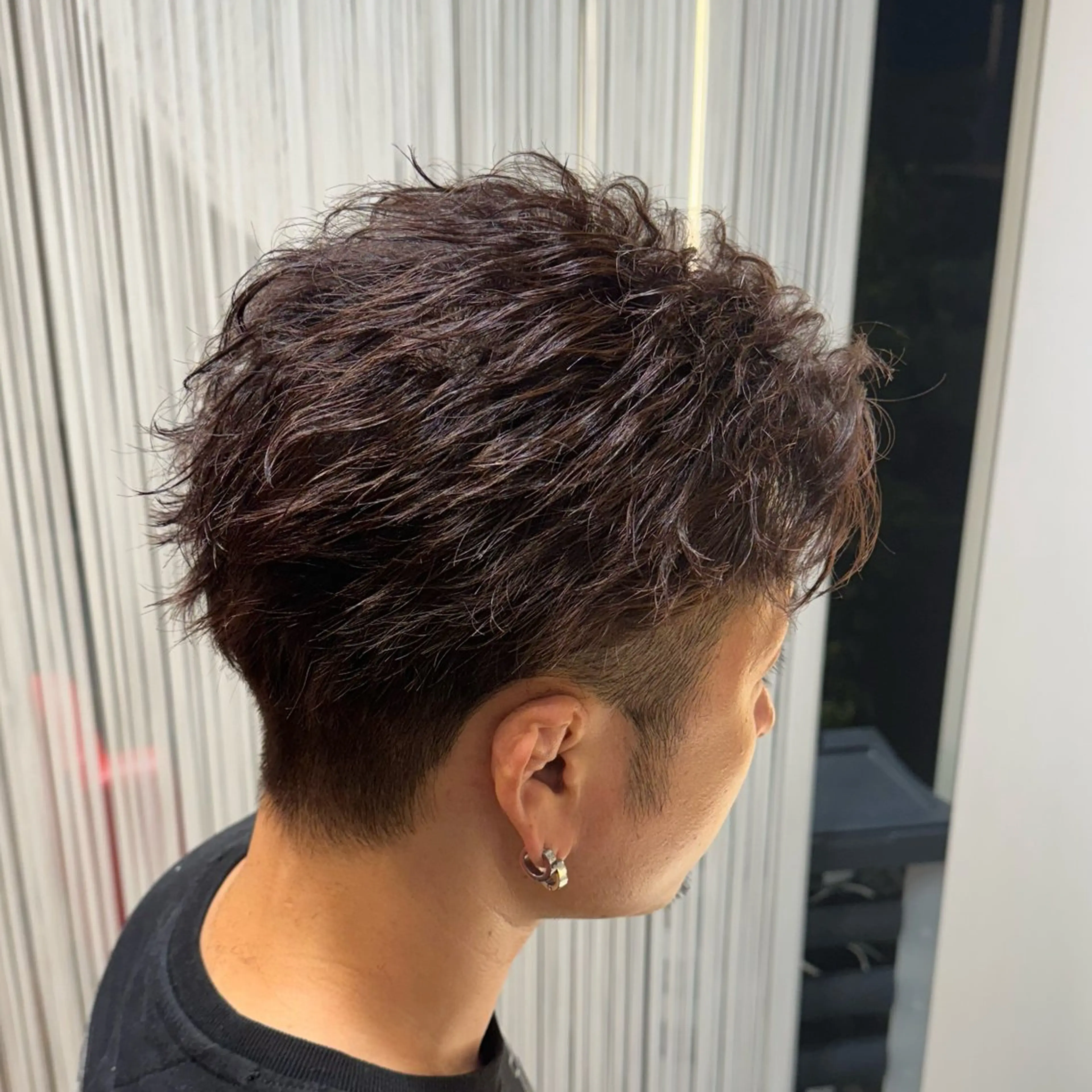ショート カラー パーマ メンズ 鶴田 来夢のヘアスタイル