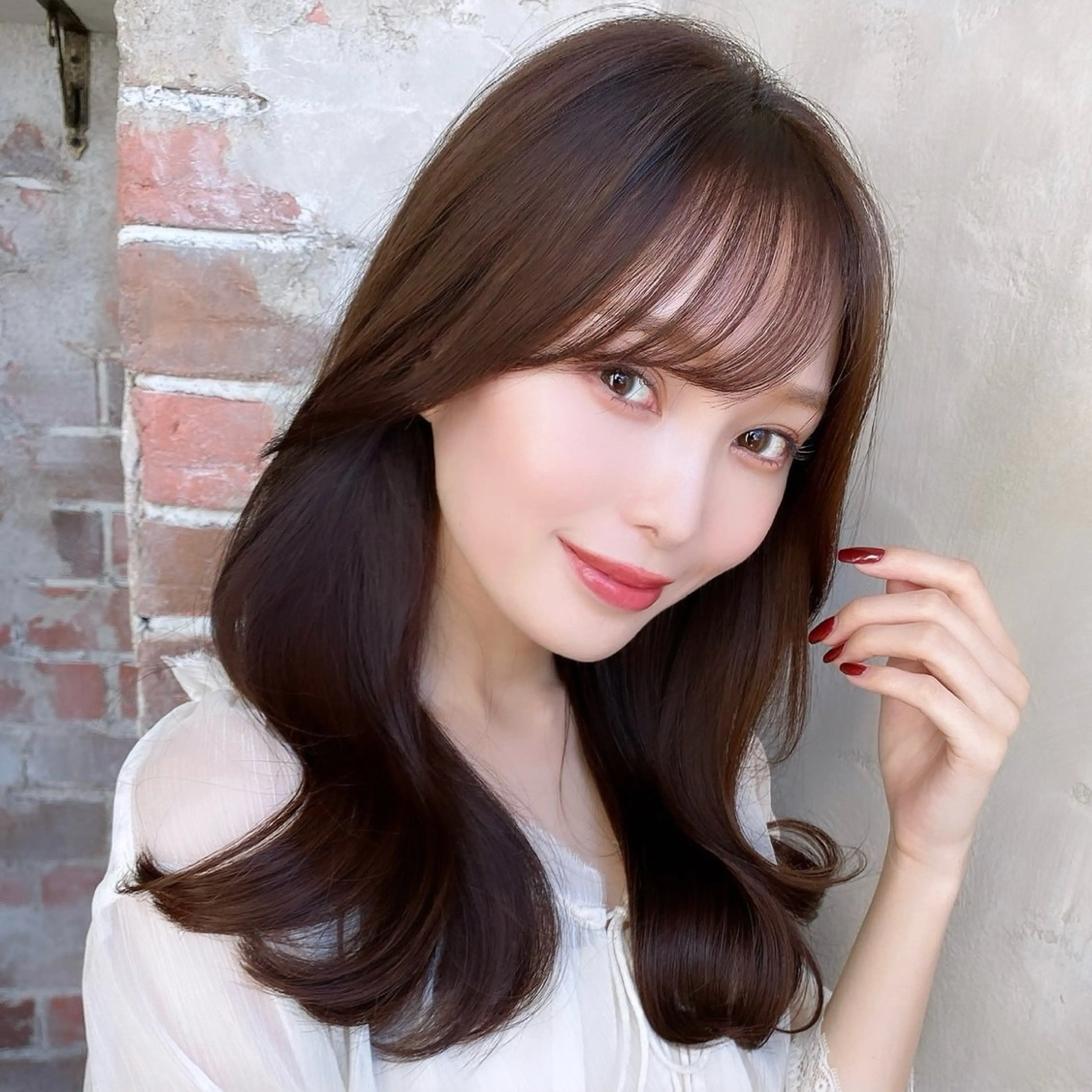 ミディアム カラー パーマ 小顔カット 髪質改善/ レイヤーカット金井翔のヘアスタイル