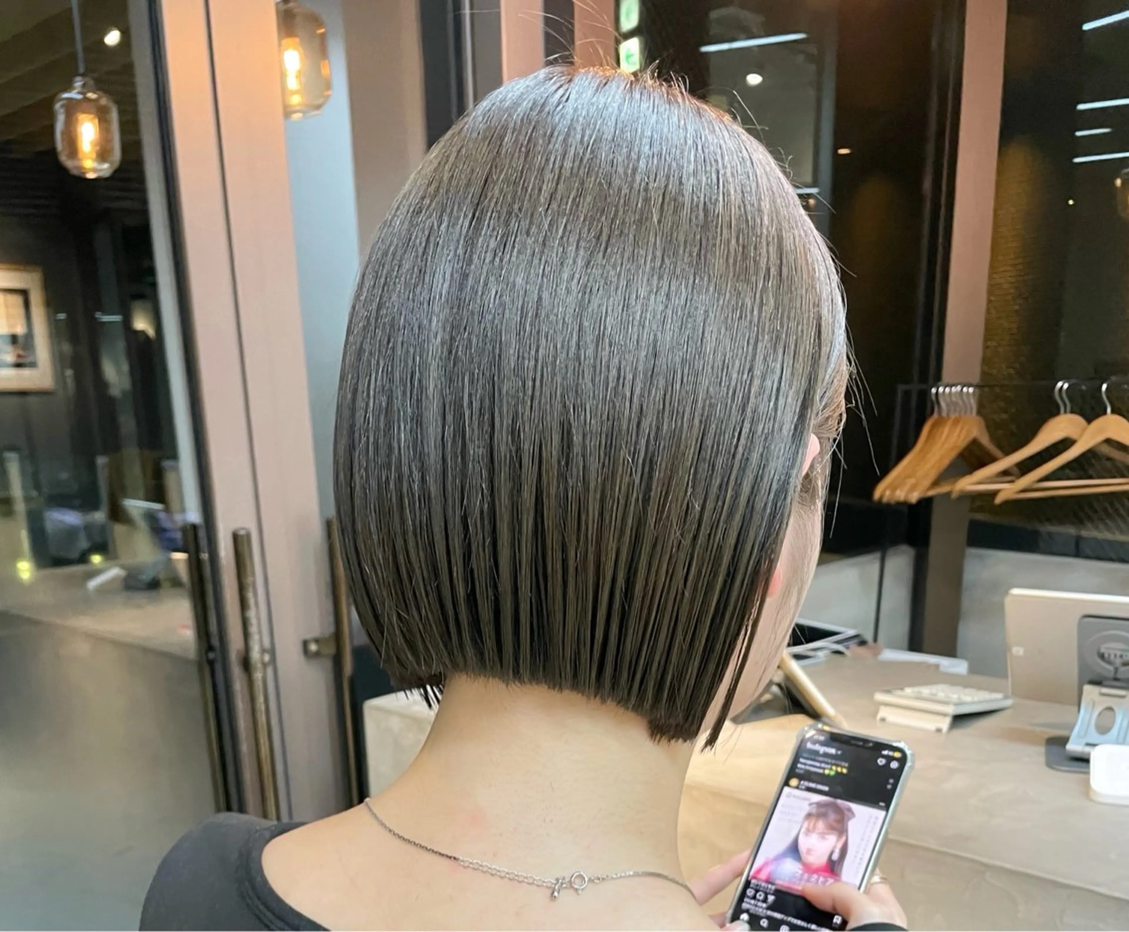 ショート カラー ベージュカラー 透明感カラー オリーブベージュ ボブ カット ヘアカラー トリートメント ボブ/ショート/ shinのヘアスタイル