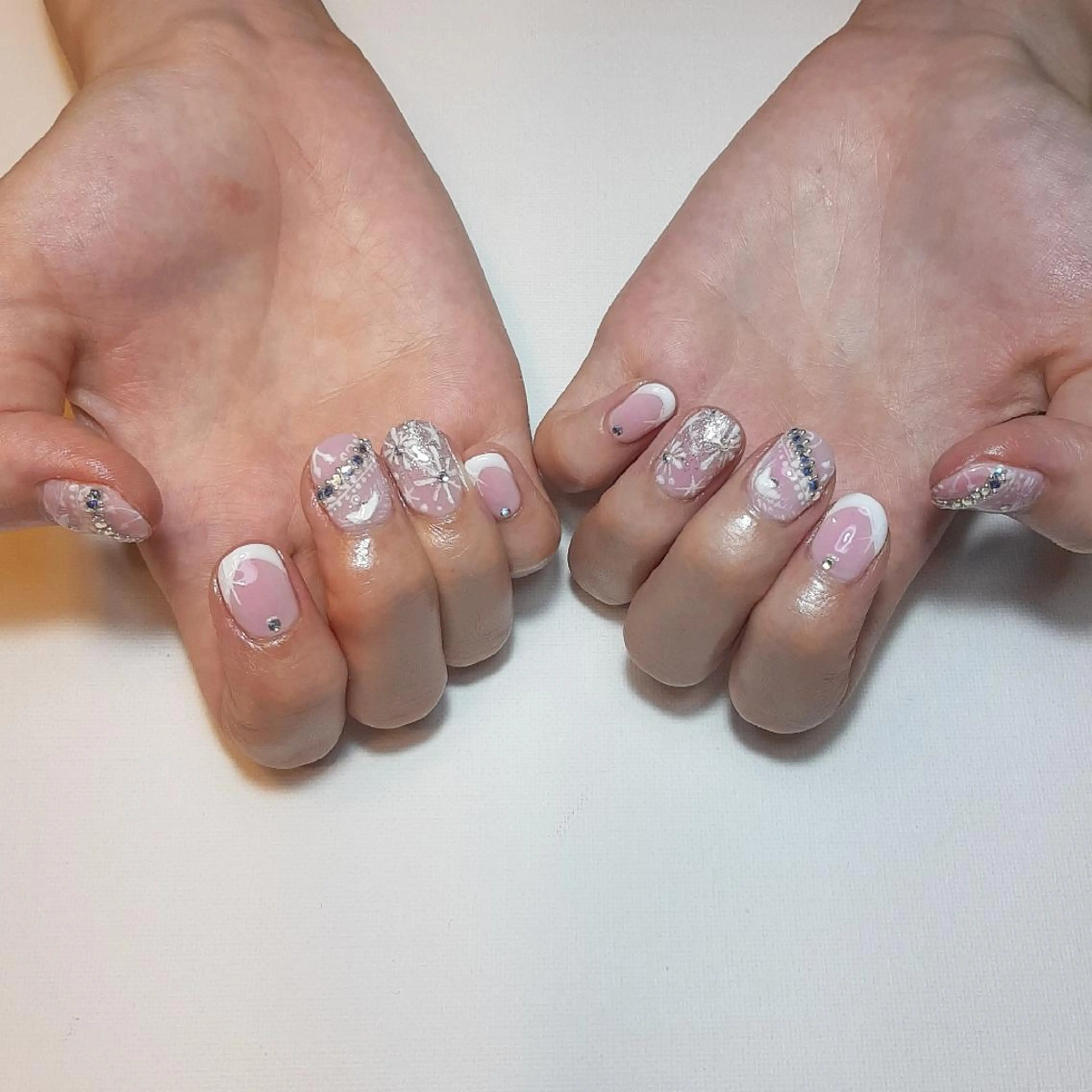 ネイル ピンク ブライダルネイル owlnail /持込みデザイン専門のネイルデザイン