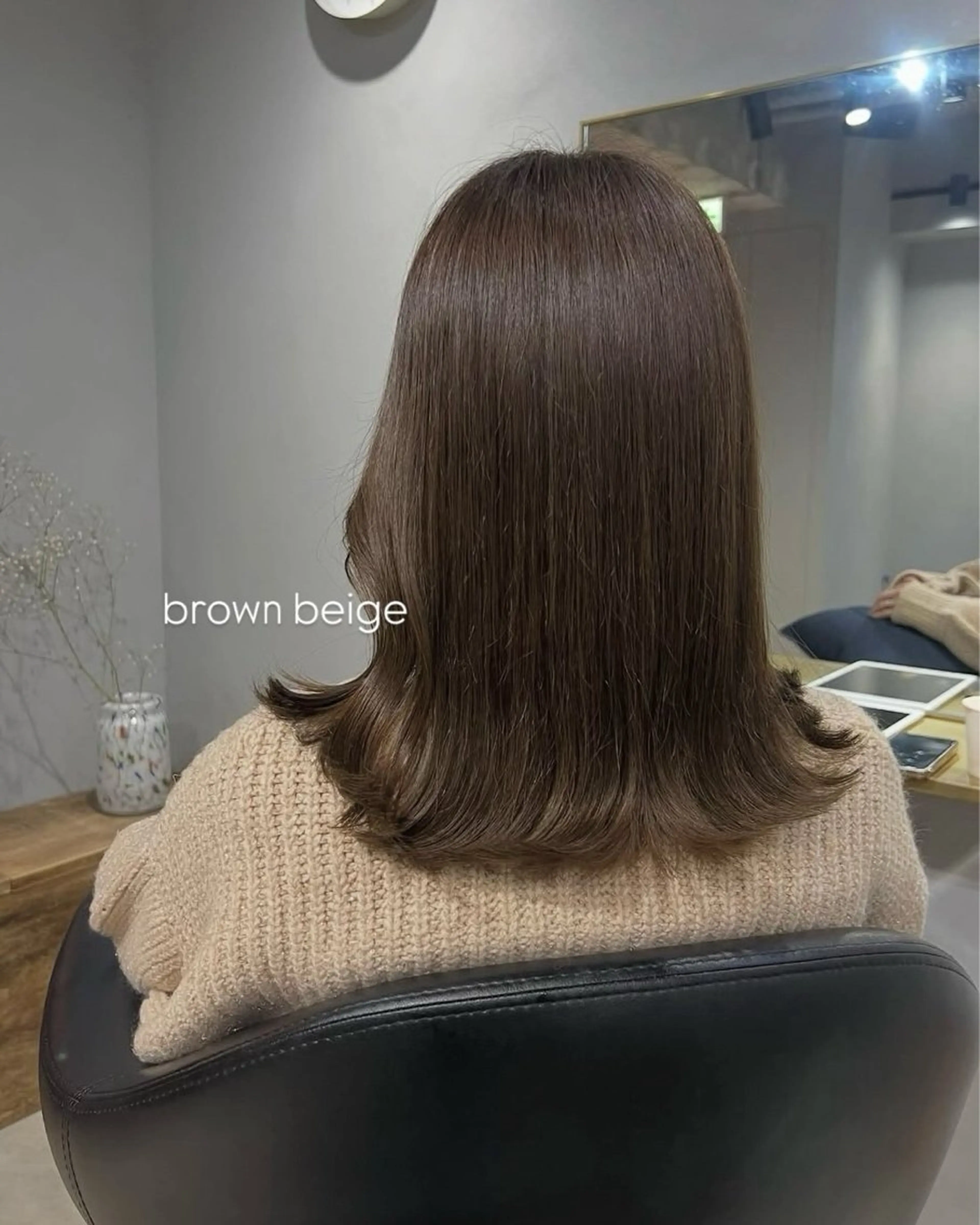 ミディアム カラー カット ヘアカラー トリートメント 【arc】akane オリーブ/ベージュのヘアスタイル