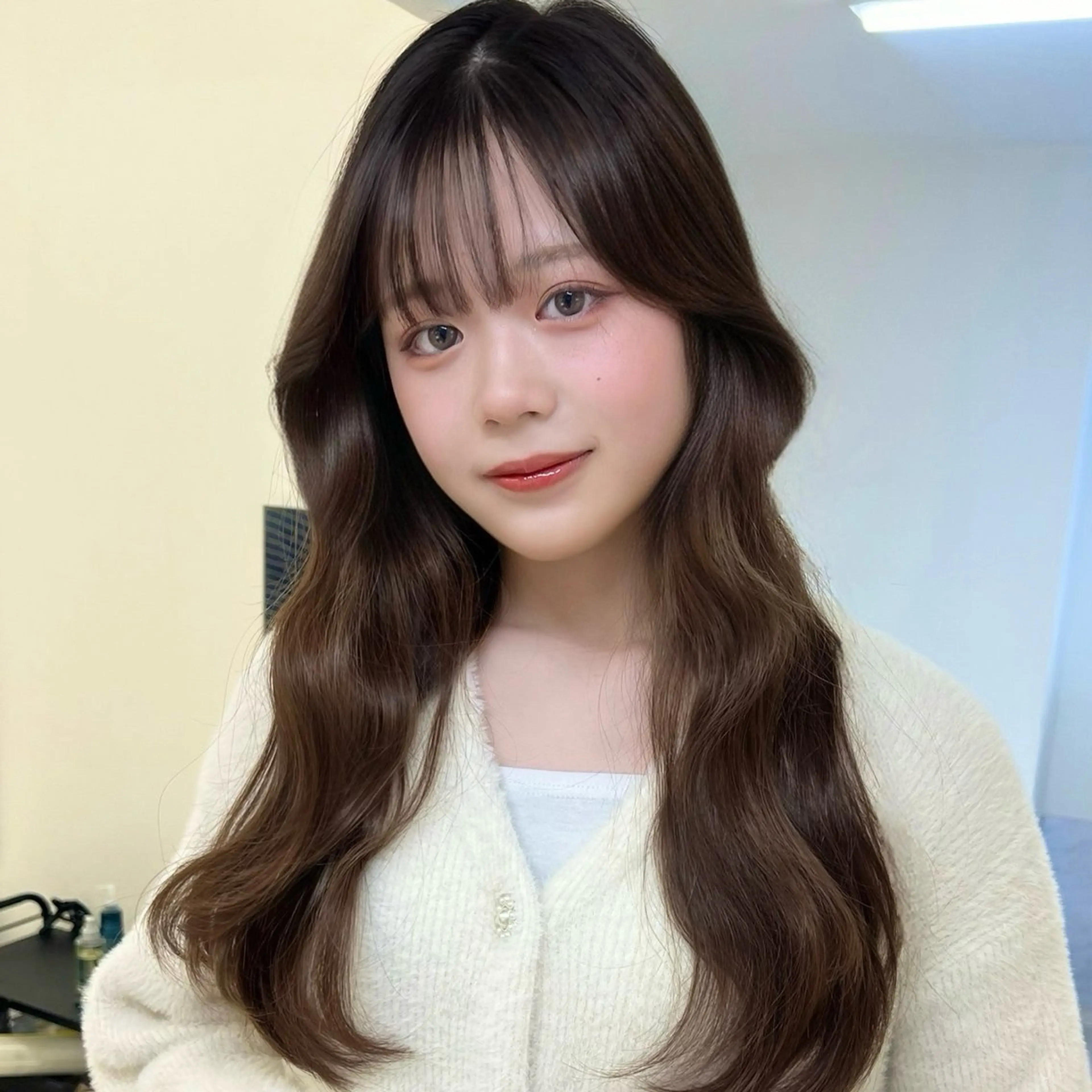 ロング チョコレートブラウン レイヤーカット カット ヘアカラー AI TOKYO　S所属・mizuki 【韓国レイヤー】のヘアスタイル