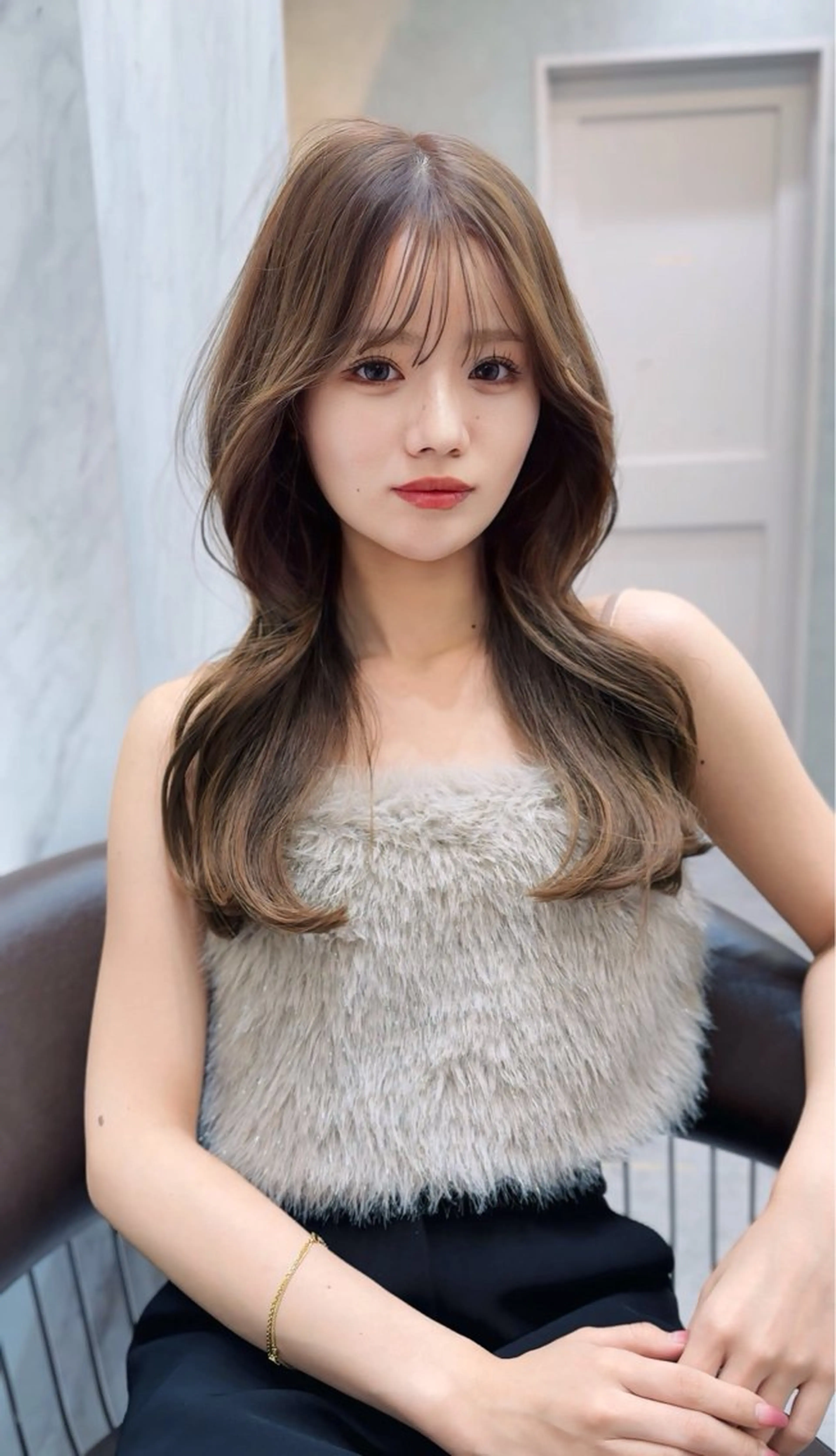 ミディアム カラー ダブルカラー 韓国ヘアKYONのヘアスタイル