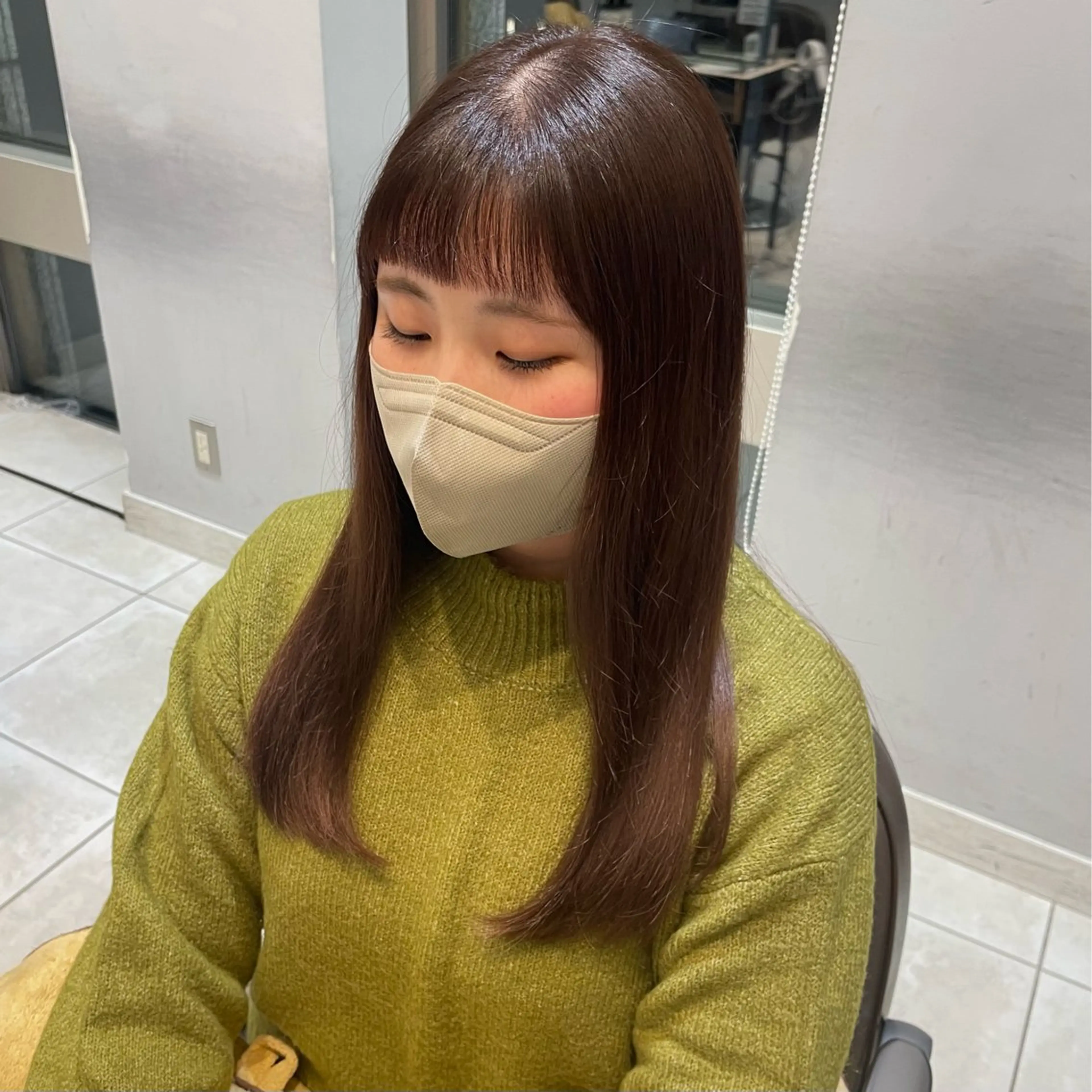 ロング 🩶赤み消しカラー 🐈‍⬛荻野美思🐾のヘアスタイル