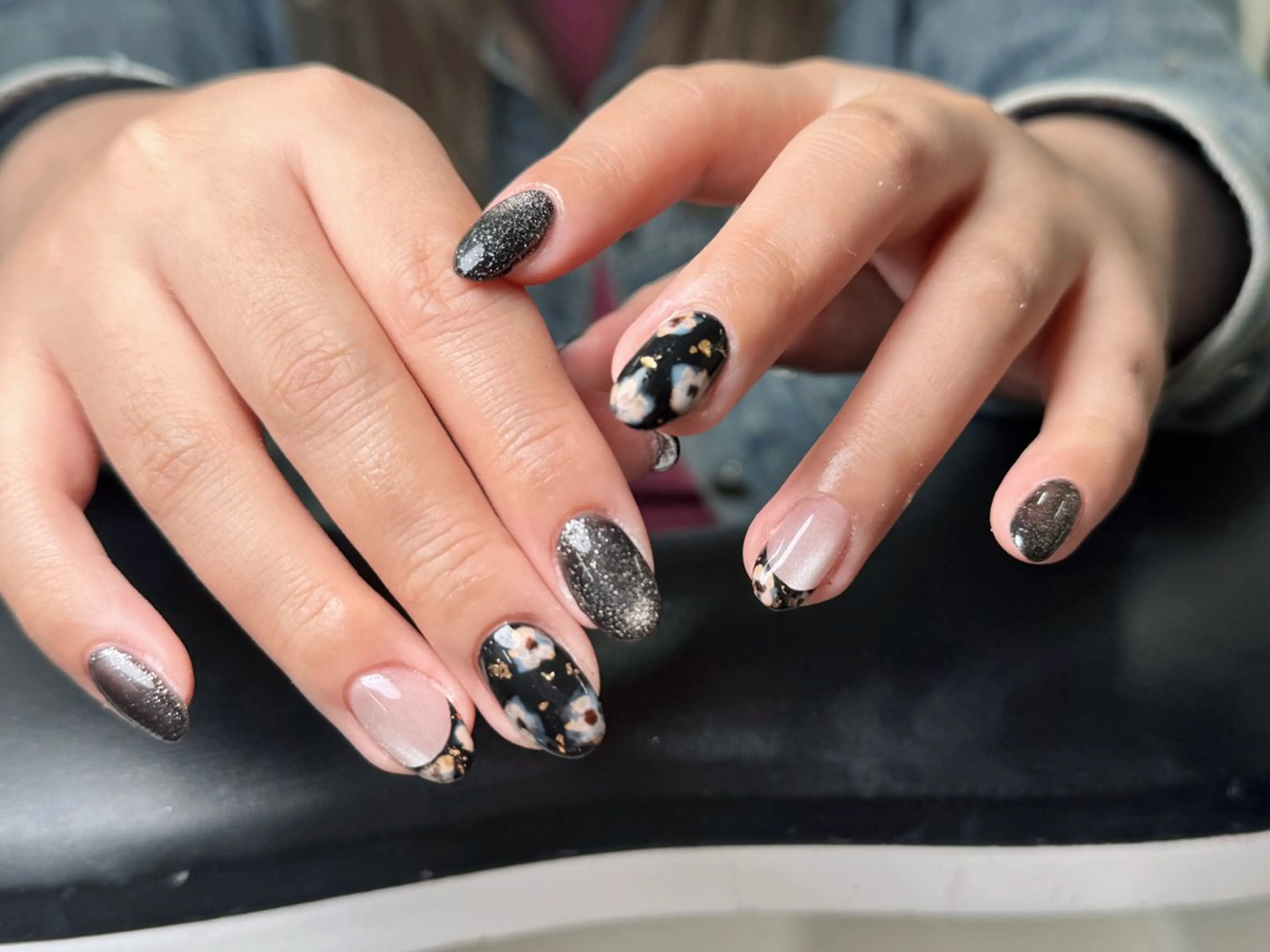 ネイル チークネイル 長さ出し フラッシュネイル フットネイル フレンチネイル Nail&Eyela sh Nanaのネイルデザイン