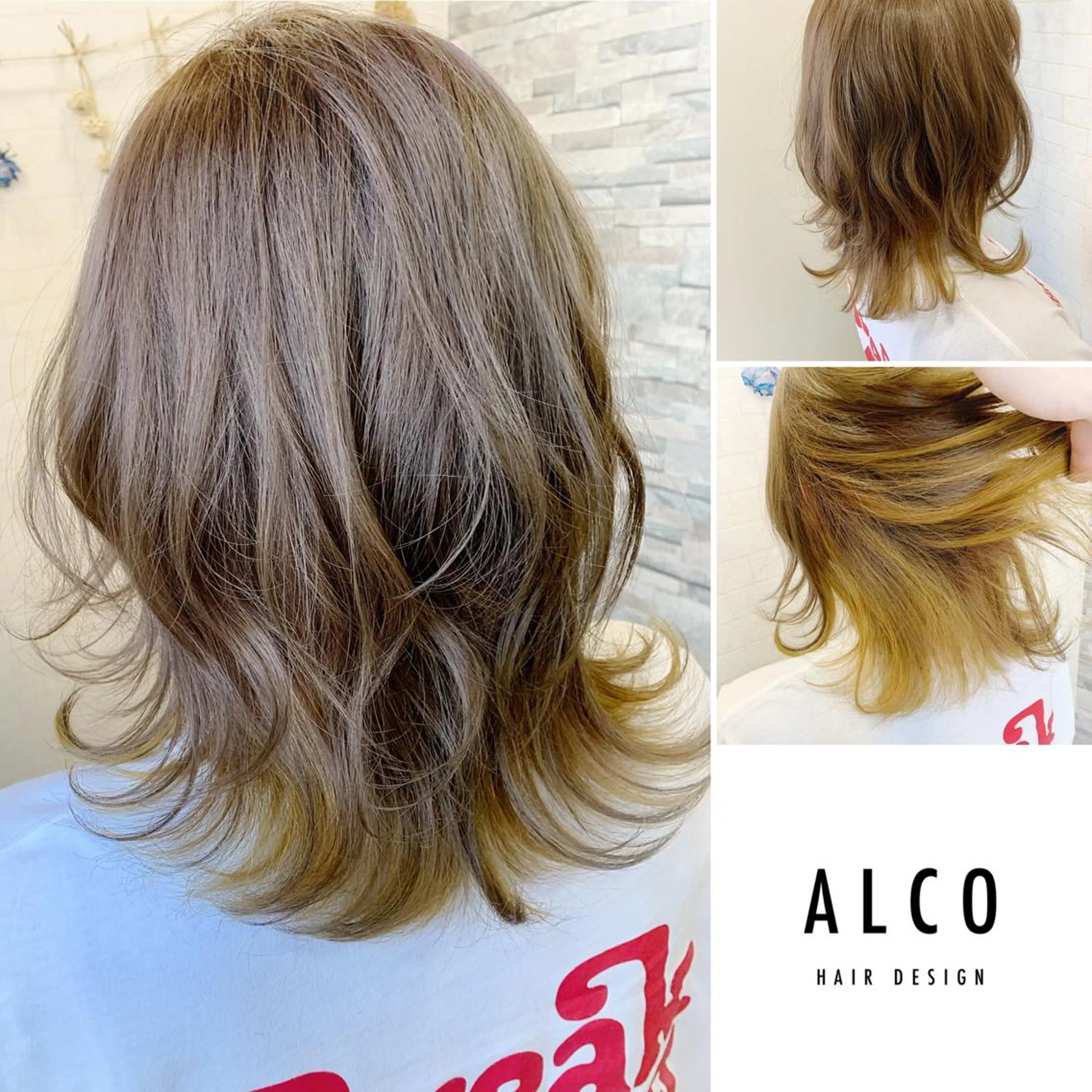 ミディアム カット ヘアカラー トリートメント ワタイショウタ 髪質改善✨アイブロウのヘアスタイル