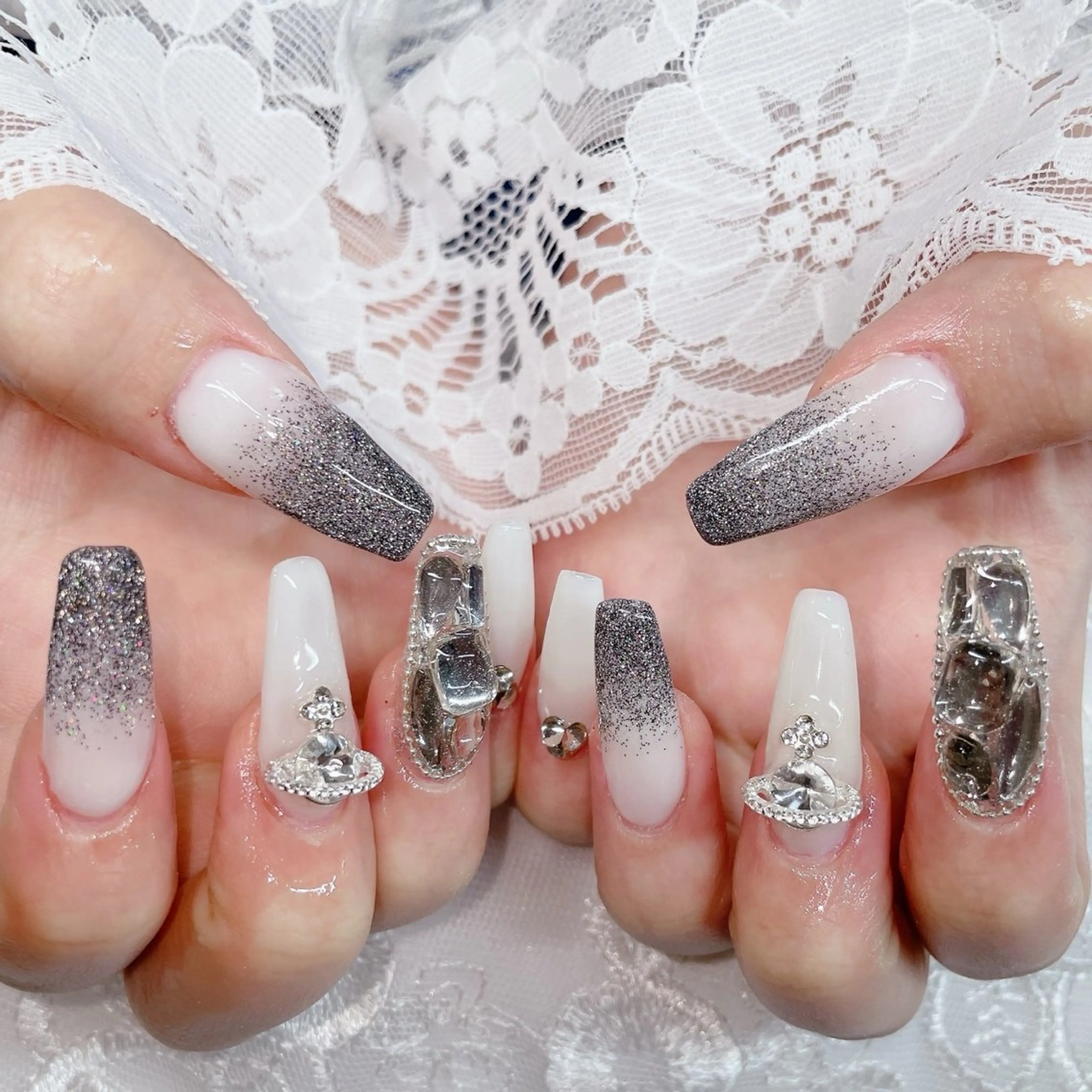 ロング ハンドネイル ハンドケア 💜MIYA nail川崎店のネイルデザイン