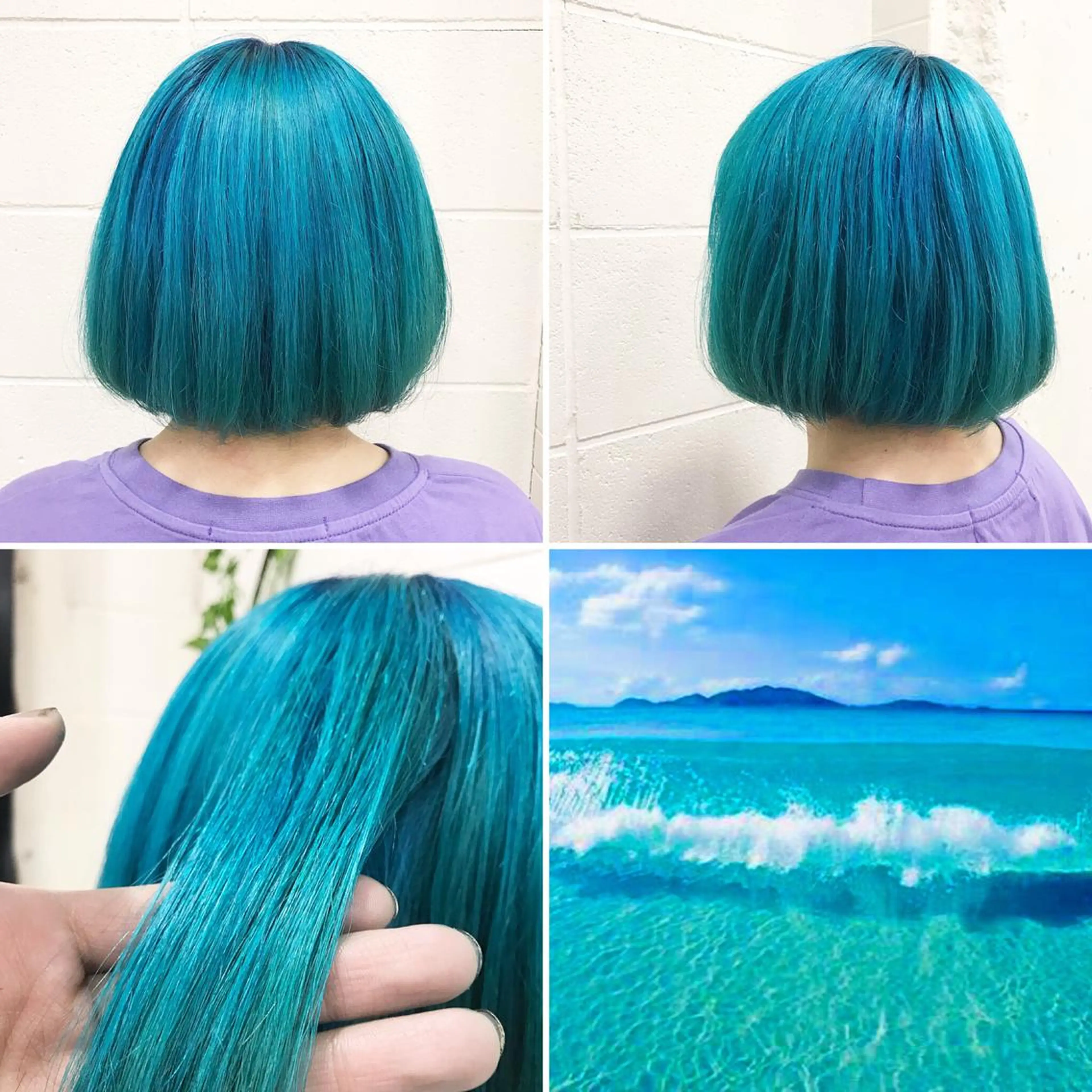 ショート カラー アクアカラー ブリーチ ブルーカラー ヘアカラー トリートメント "PEPPU "所属・派手髪、ハイトーン ショートヘアShinのヘアスタイル