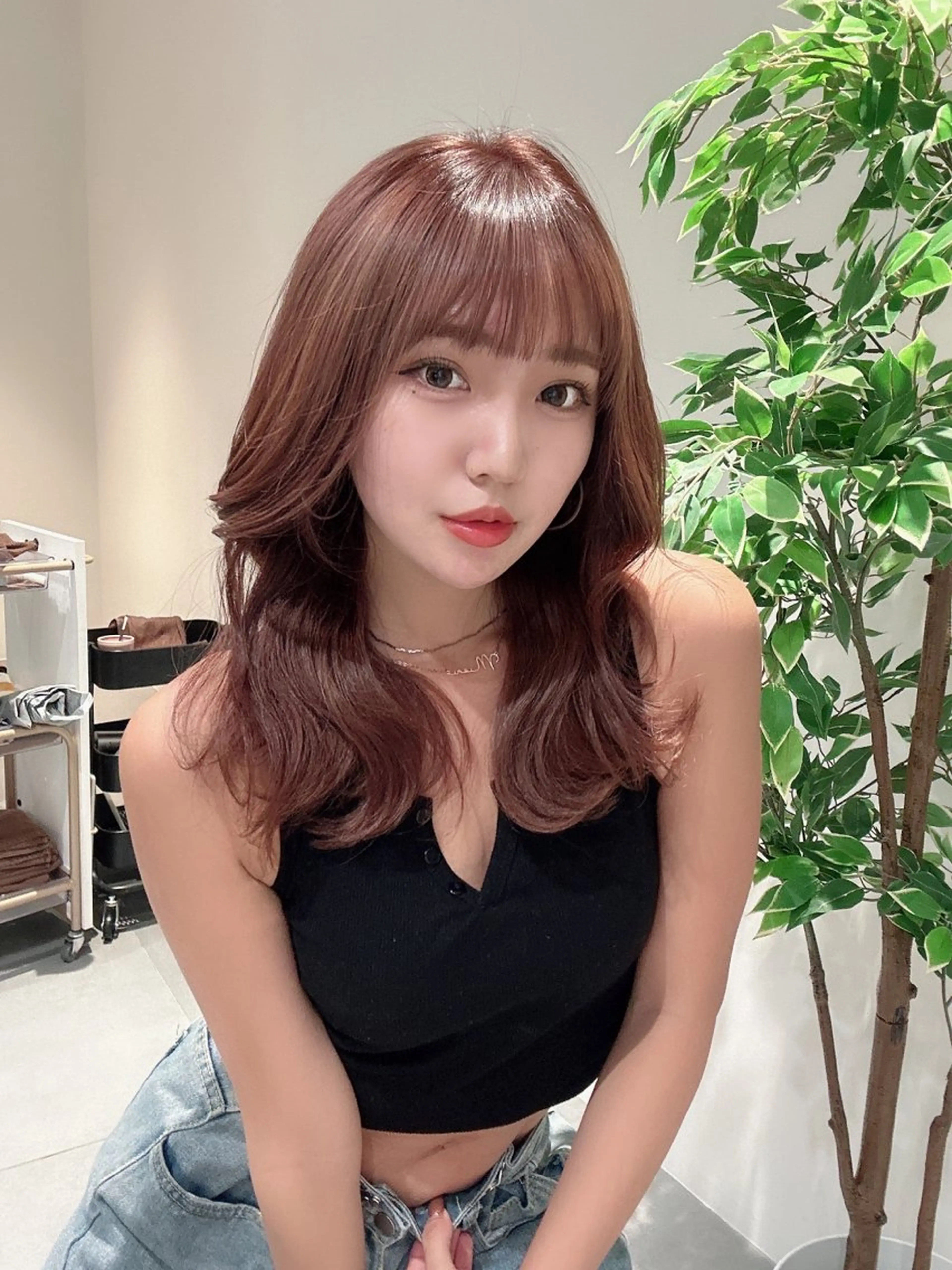 ロング ボブ 顔周りカット 髪質改善 韓国風ヘア レイヤーカット 🍁艶カラー／ レイヤー🍁/和也のヘアスタイル