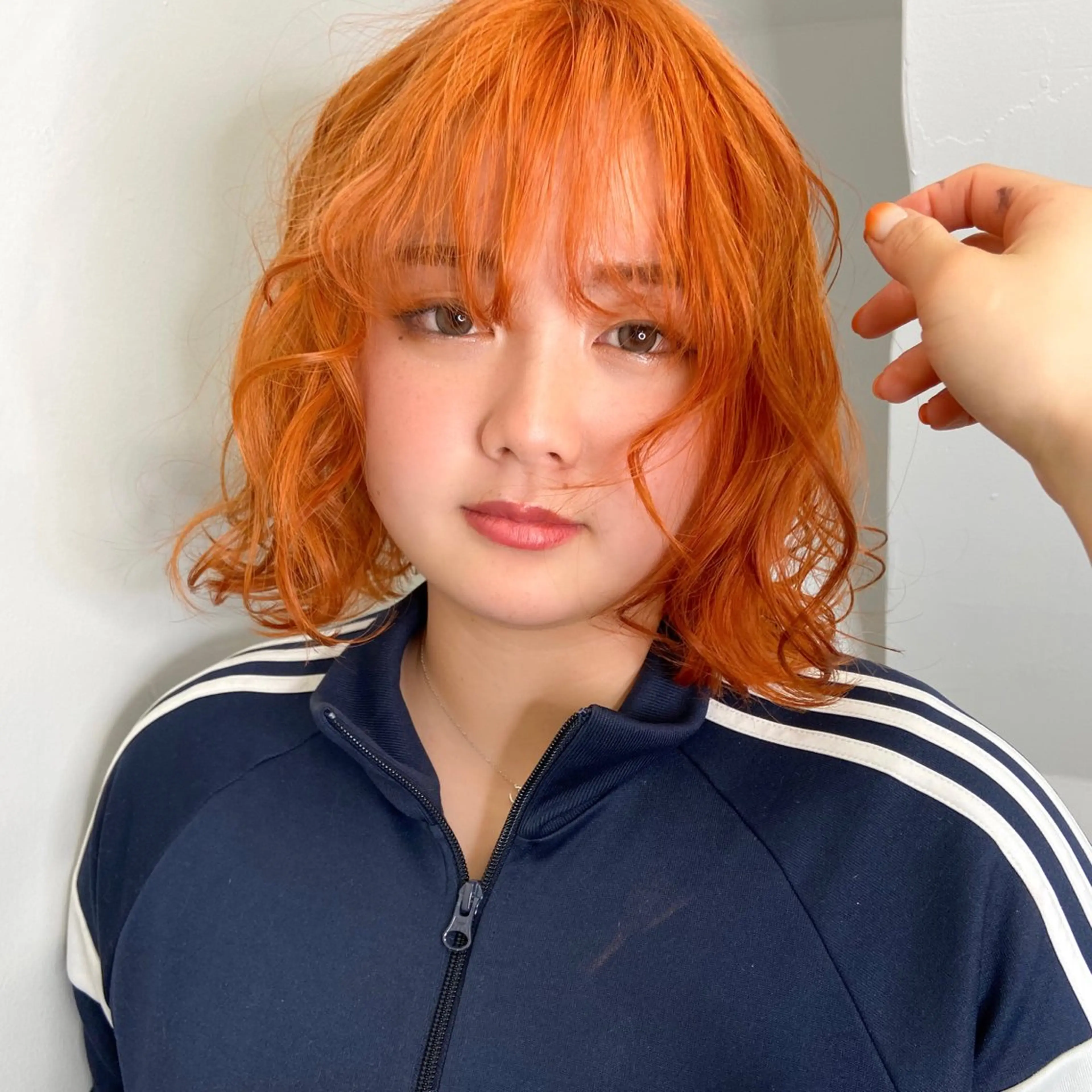 ミディアム カラー パーマ ヘアアレンジ メンズ ミディアムパーマ メンズパーマ 波巻きパーマ ブラウンカラー デザインカラー memoto東三国店 🌼RENA🌼のマツエク・マツパデザイン