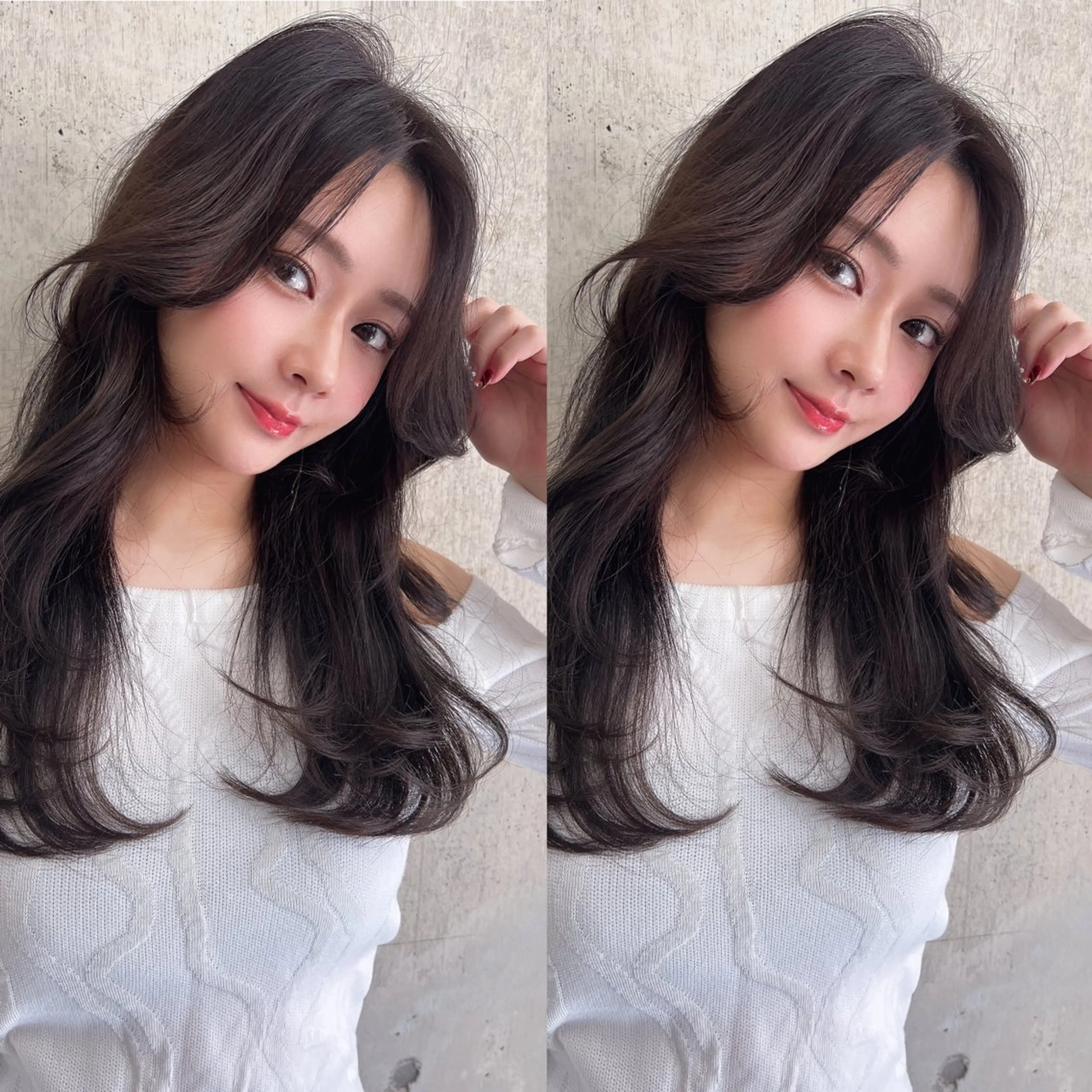 ロング レイヤーカット カット ヘアカラー トリートメント 韓国ヘア特化型美容師 カワノマイ🇰🇷のヘアスタイル
