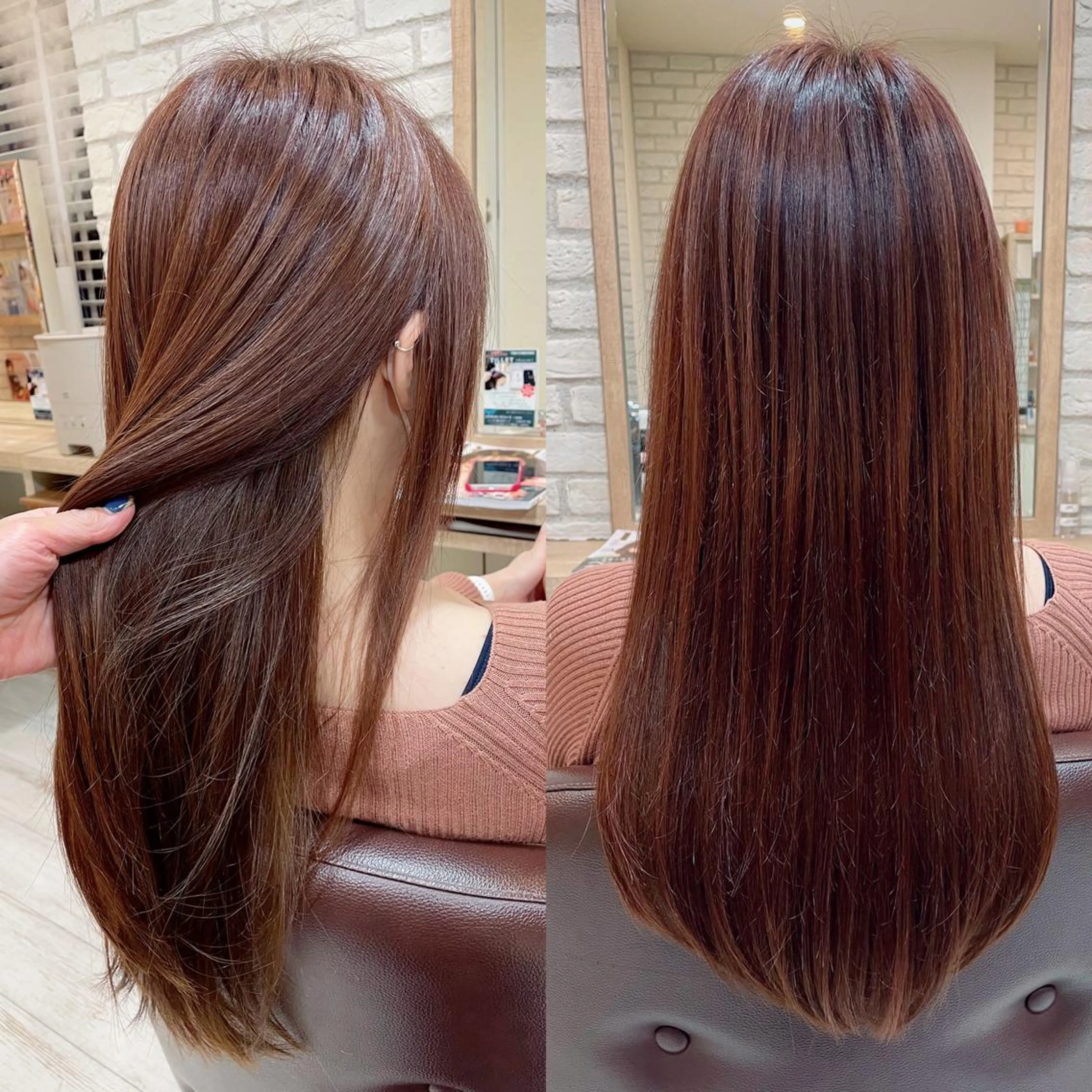 ロング カラー ベージュカラー ブリーチ ダブルカラー インナーカラー ピンクカラー カット ヘアカラー トリートメント 清水 有実子のヘアスタイル