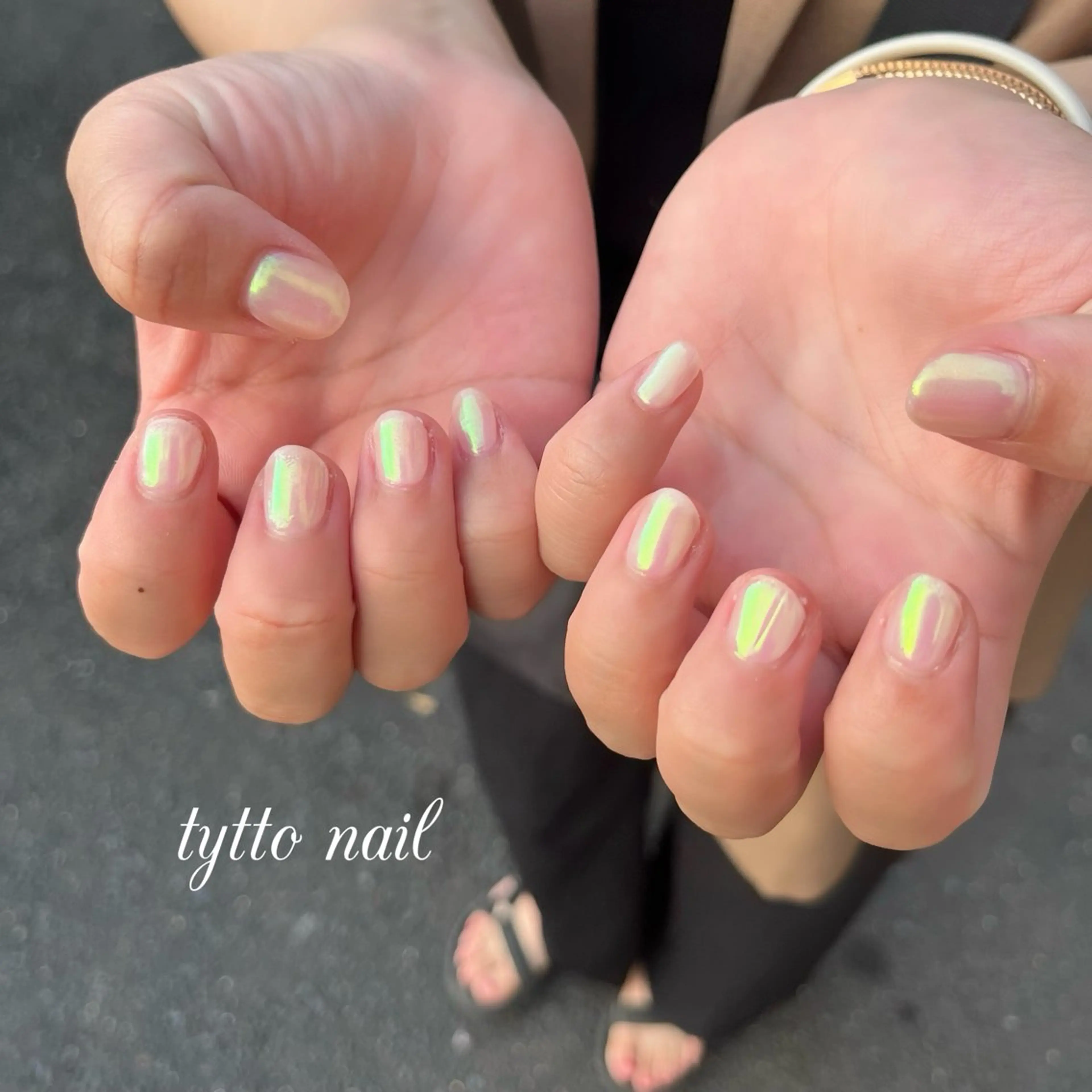 ネイル オーロラネイル キラキラネイル 韓国ネイル オフィスネイル ワンカラーネイル tytto nail ❤︎‪‪eri‪‪のネイルデザイン