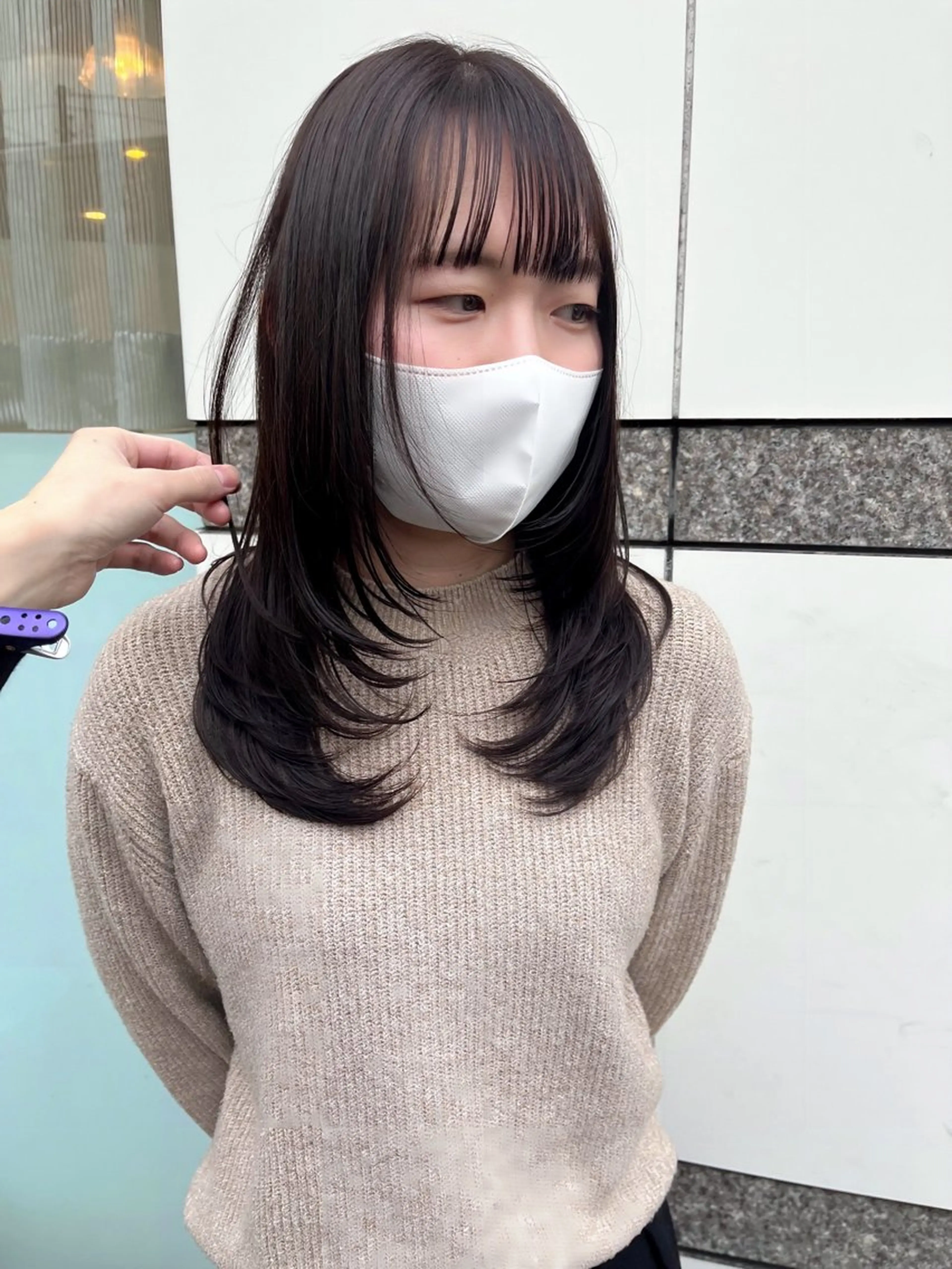 セミロング カラー 尾崎隼大 レイヤー/韓国ヘアのヘアスタイル