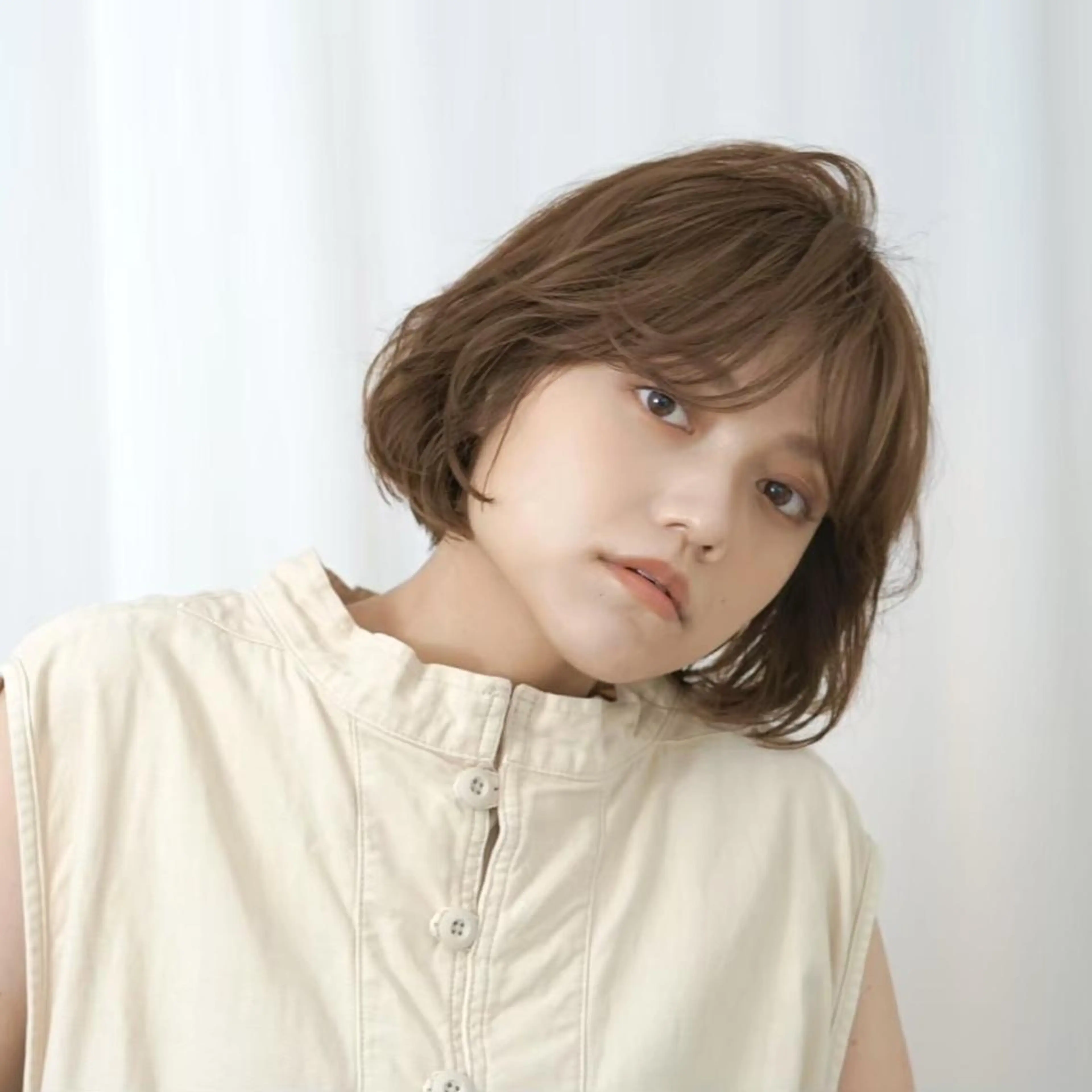 ミディアム ボブ トリートメント カット ヘアカラー トリートメント 無料カットモデル‪✨ ✂️Nanami🌷のヘアスタイル