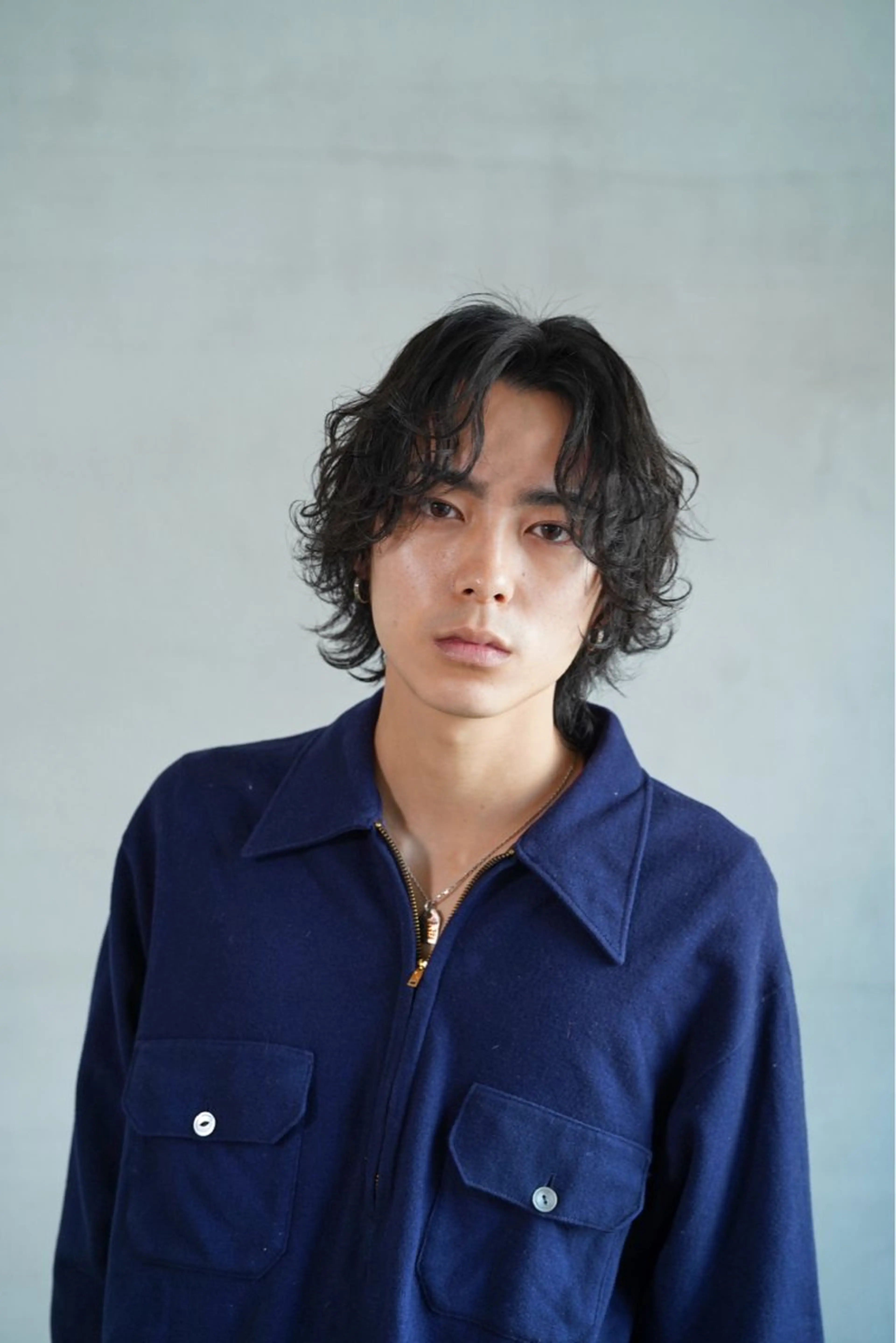 ミディアム パーマ メンズ カット パーマ 当日予約⭕️ fifth渋谷太田のヘアスタイル
