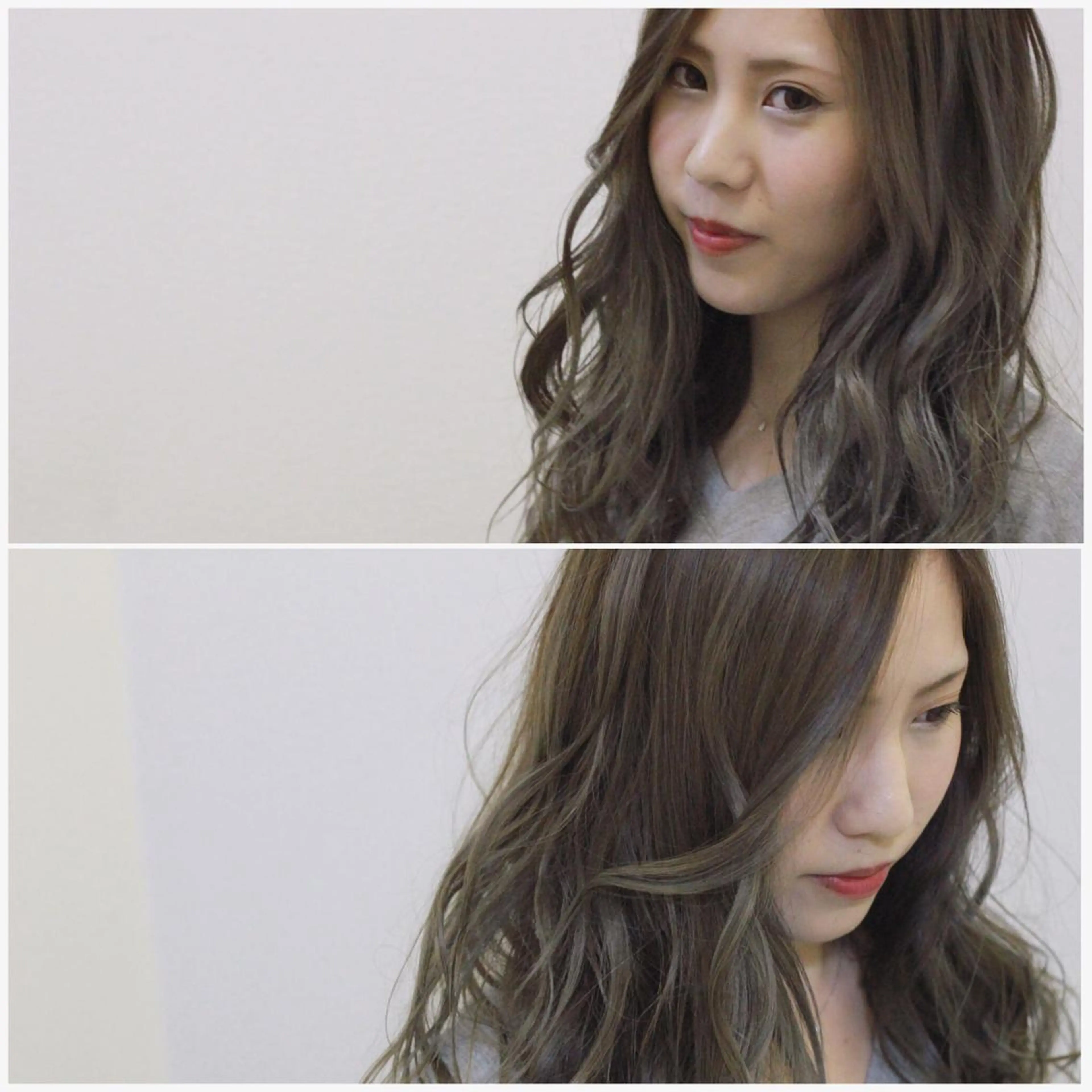 ロング カラー グレージュ ハイライトカラー ハイライト Viage （ビアージュ）のヘアスタイル