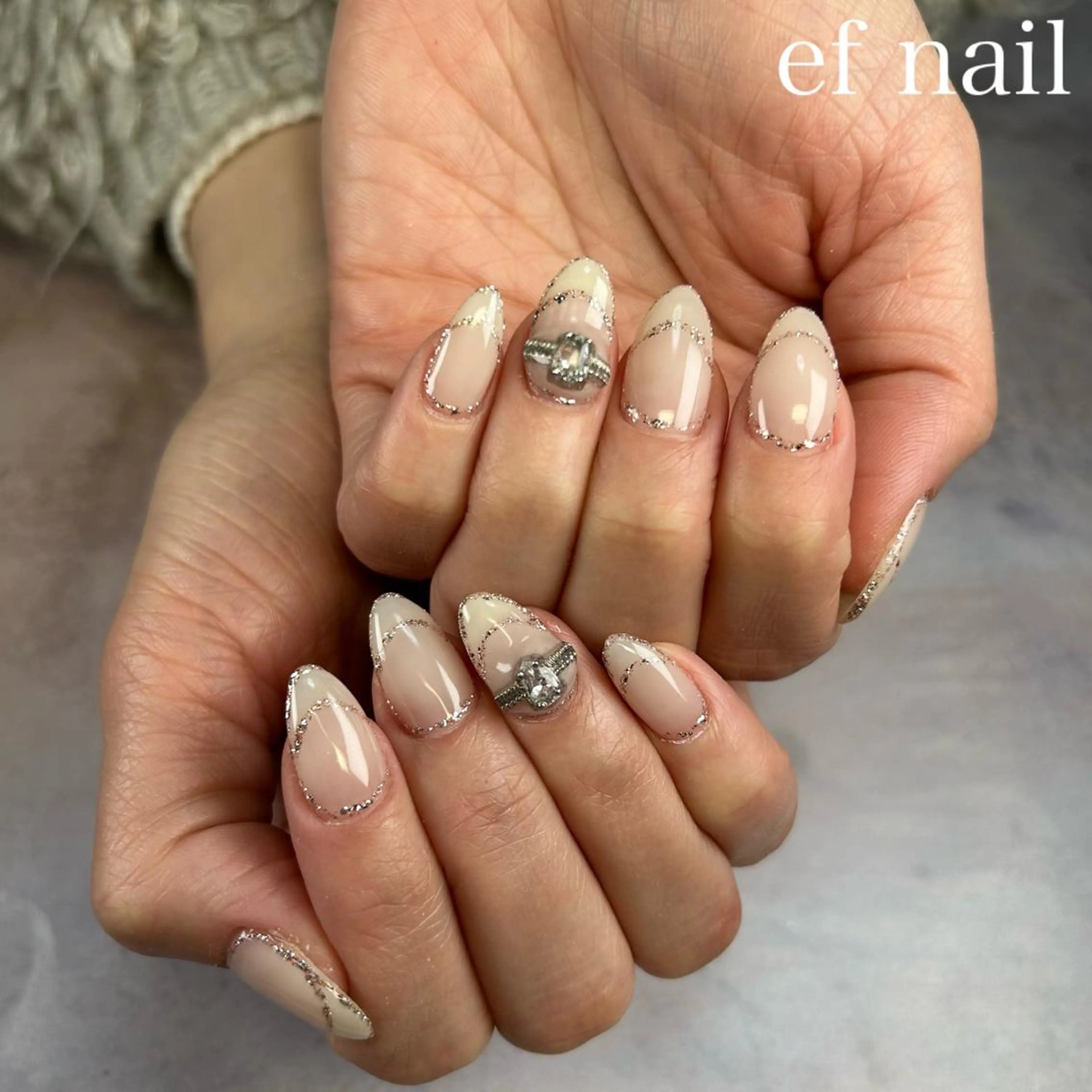 ネイル アートネイル ブラウン クリアネイル ジェルネイル マグネットネイル ハンドネイル ef nailのネイルデザイン