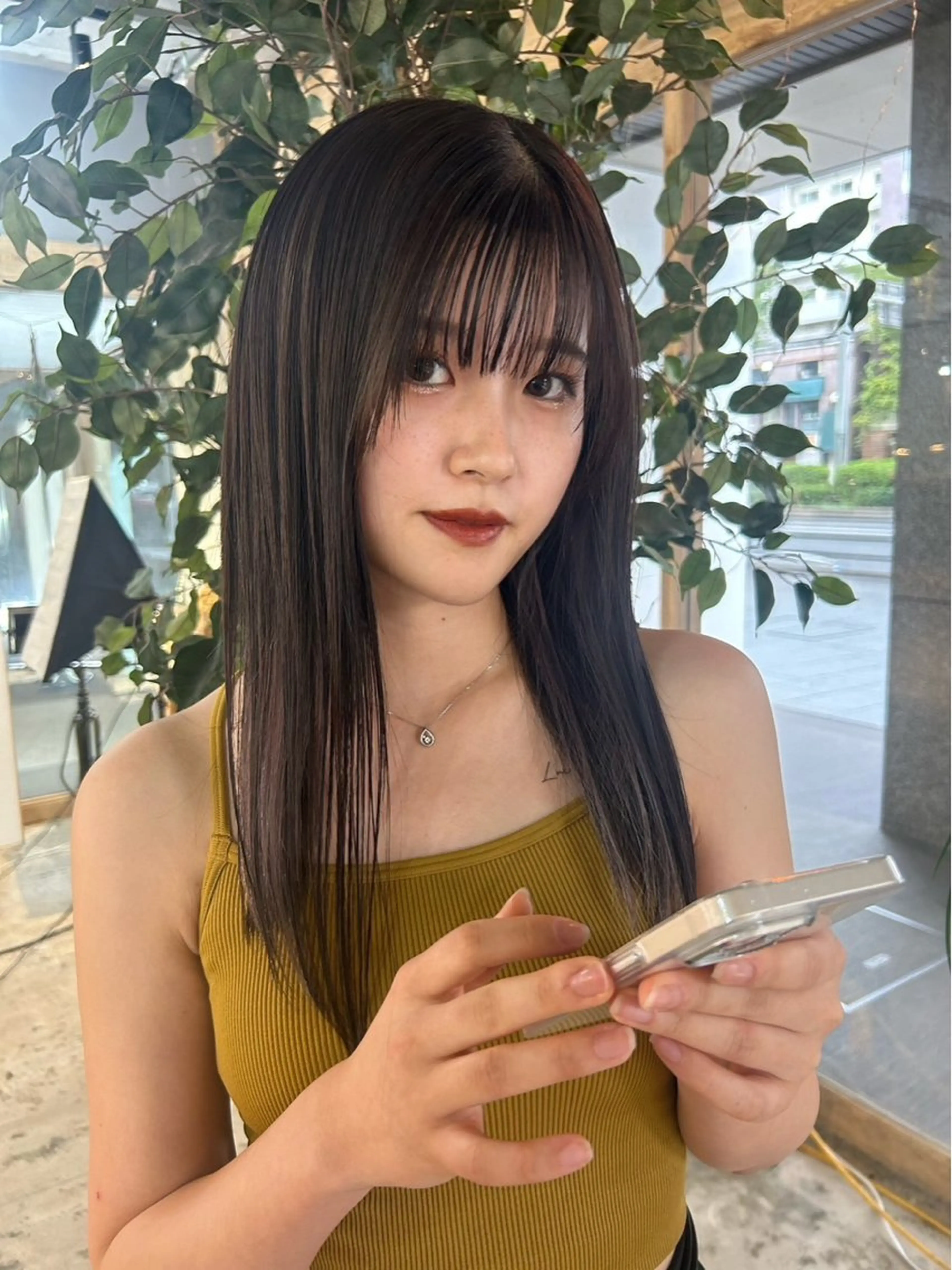 ロング 縮毛矯正 トリートメント VISUALIST所属・小倉/レイヤー/ 顔周りカット/naoのヘアスタイル