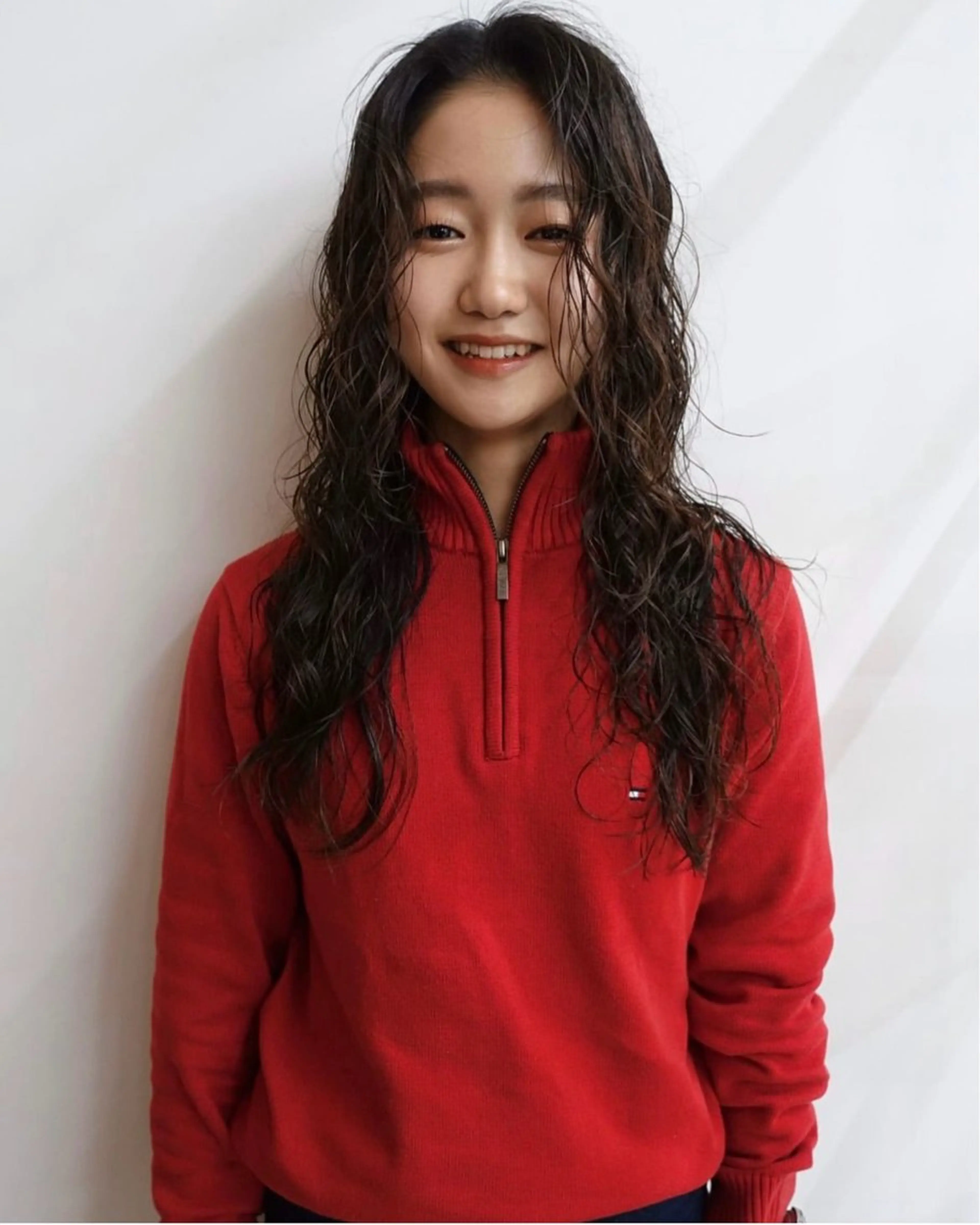 ロング パーマ カットモデル/ ハイトーン/ゆうあのヘアスタイル