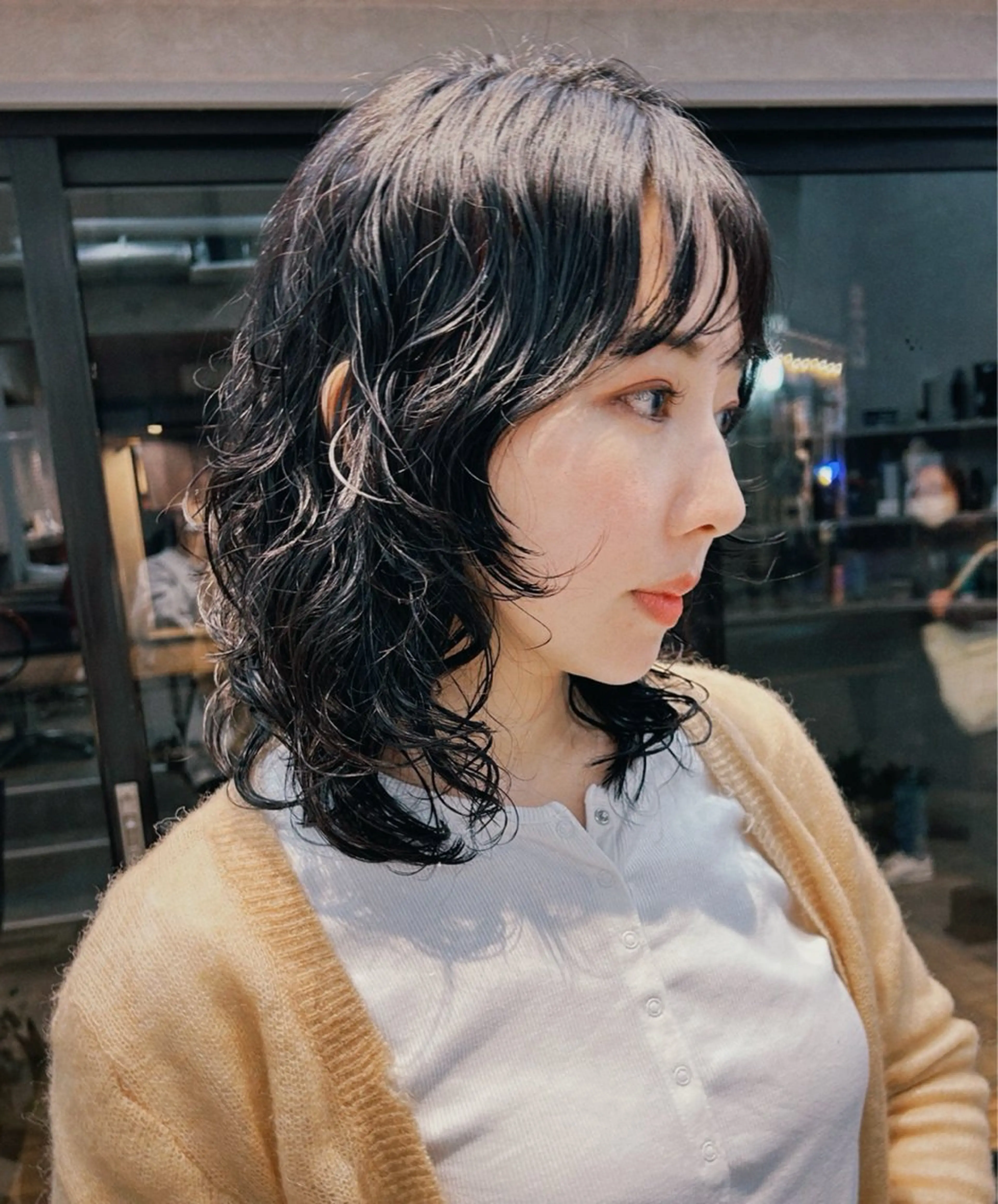 ミディアム カット パーマ トリートメント ✳︎透明感カラー✳︎ ボブ✳︎nanaのヘアスタイル