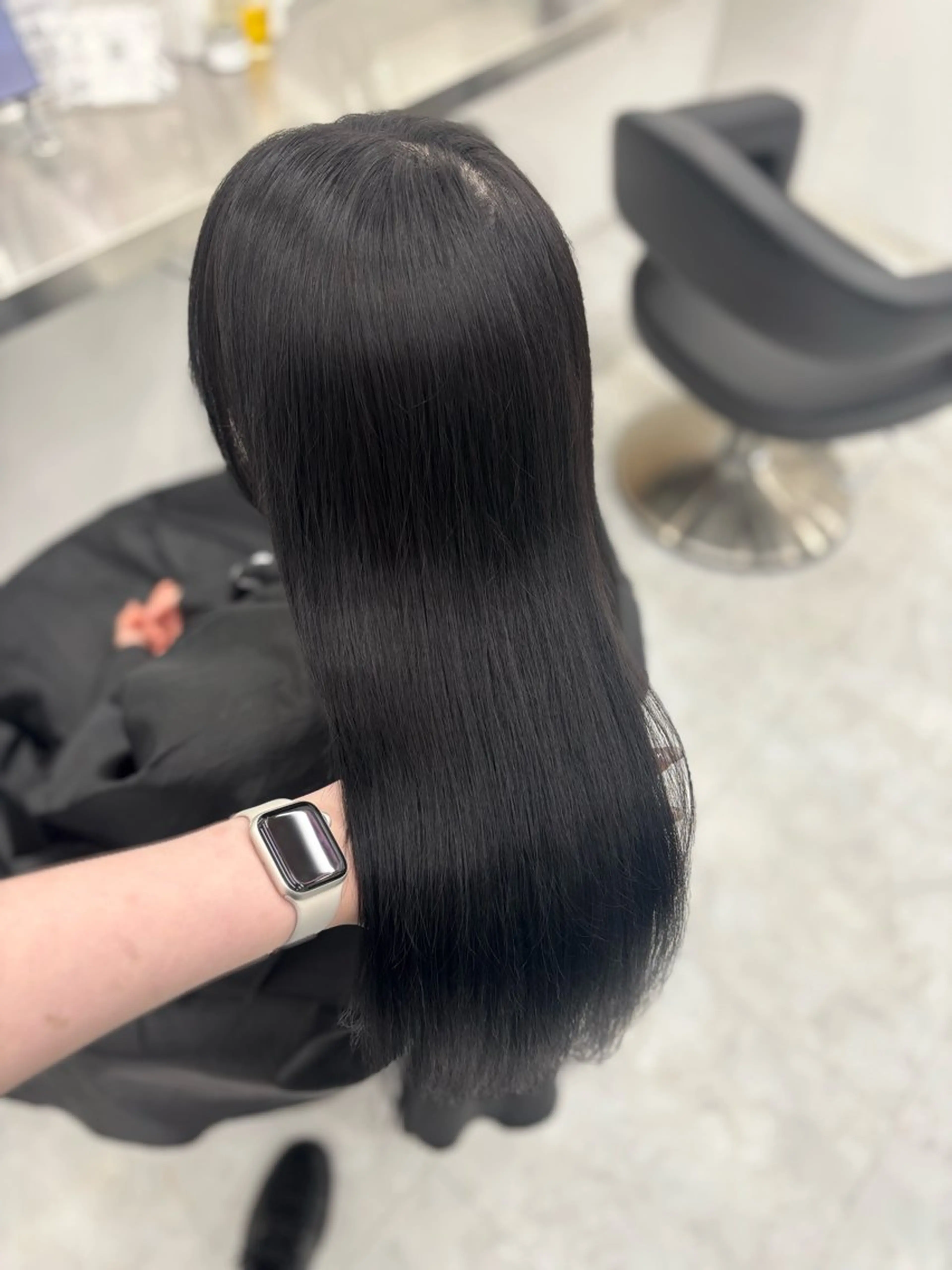 ロング カット ヘアカラー 縮毛矯正 トリートメント 韓国風暗髪ヘア🤍 🫧MIREIのヘアスタイル