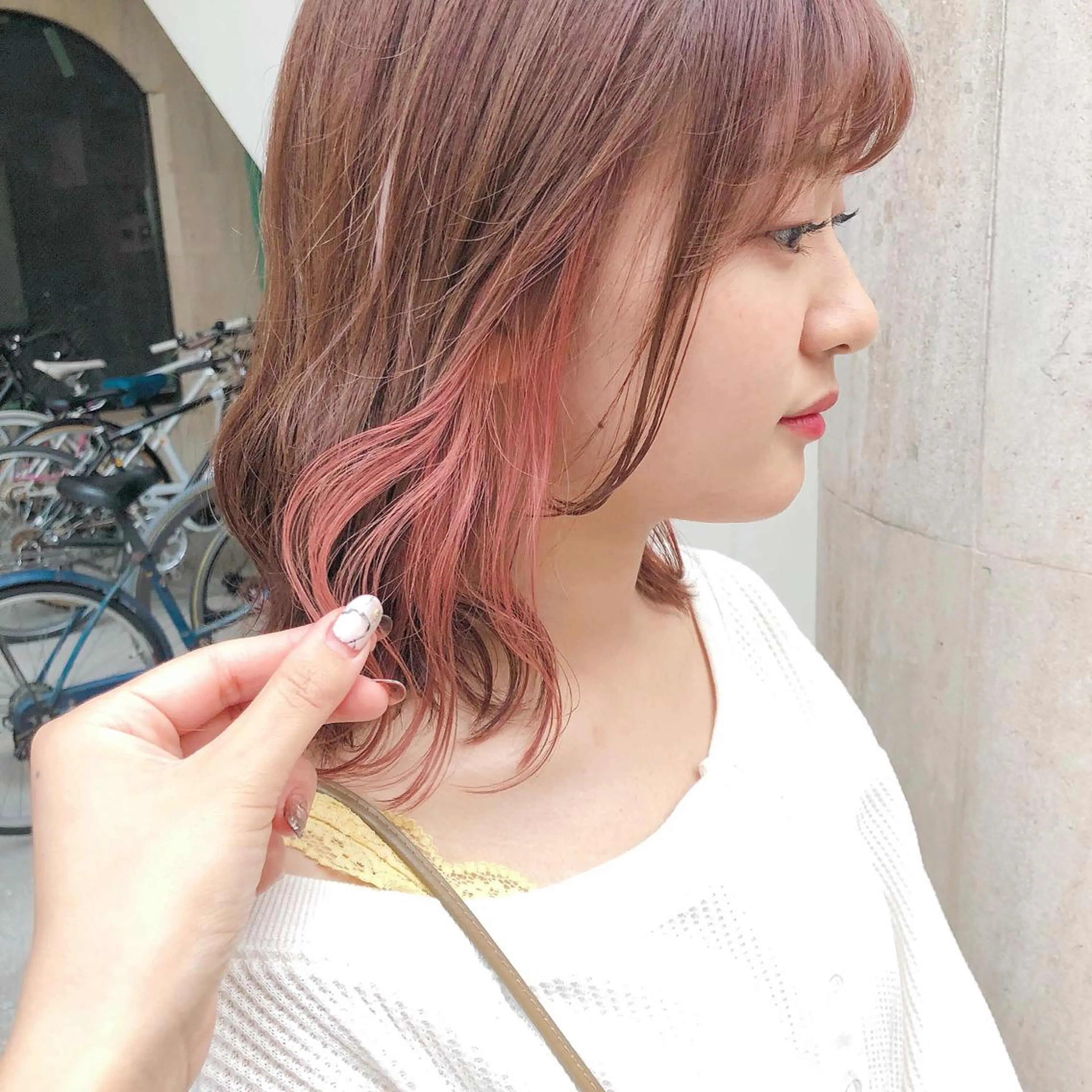 セミロング カラー パーマ ヘアアレンジ メンズ ネイル マツエク・マツパ イヤリングカラー ピンクカラー カラーマツエク ピンク レイヤーカット指名 No.1💖マユカのヘアスタイル