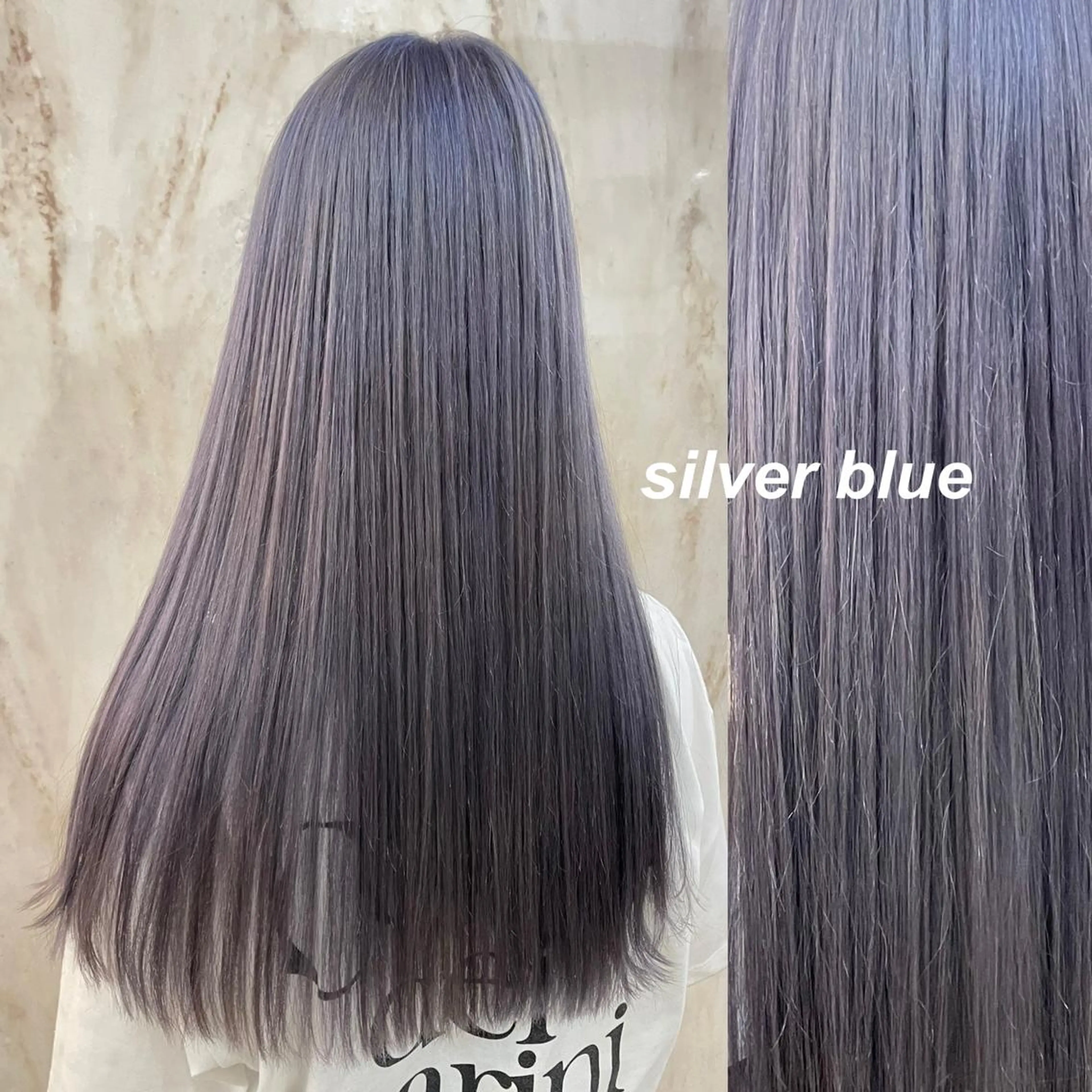 ロング カラー ブリーチ ブルーカラー シルバー なつき/派手髪カラー /艶髪カラーのヘアスタイル