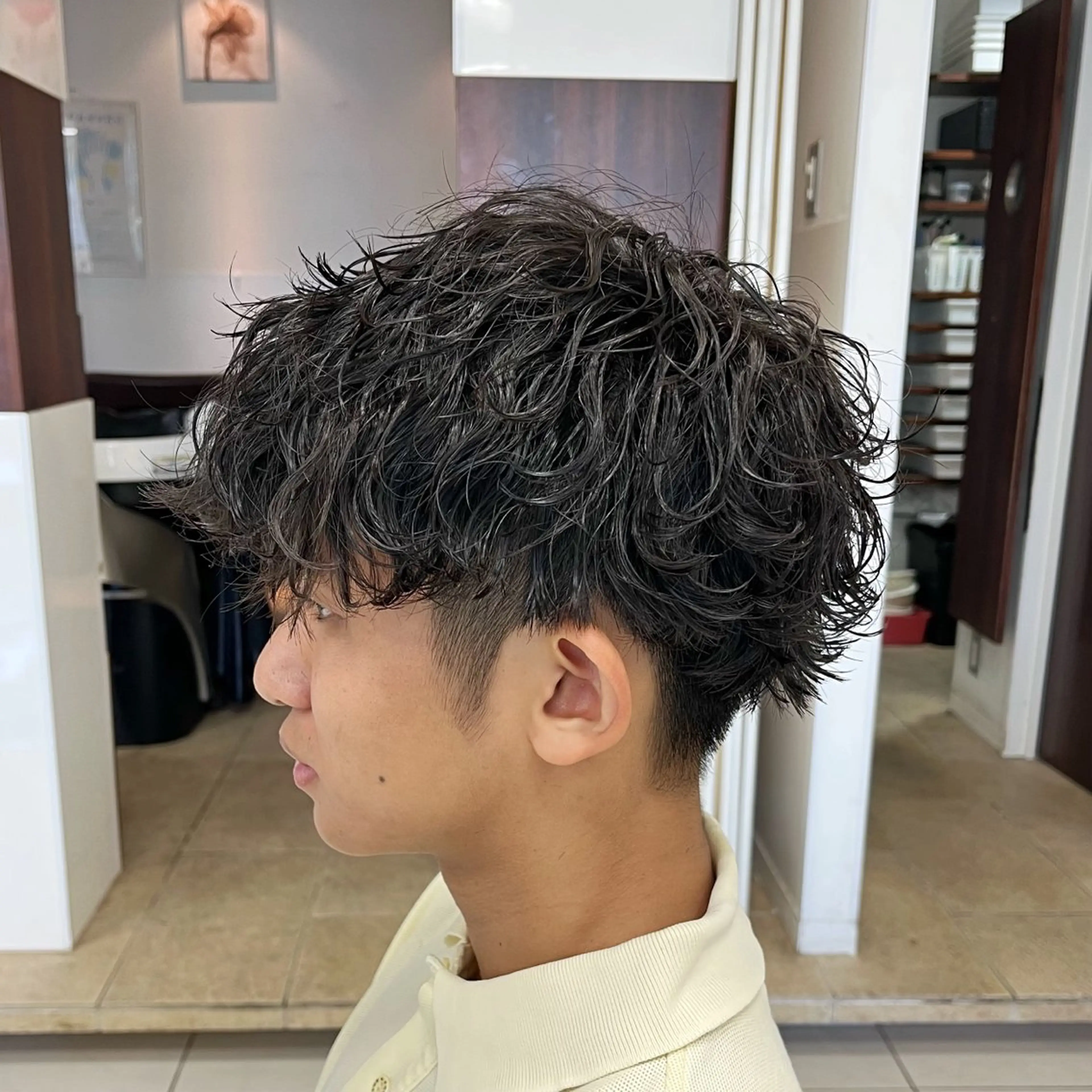 ミディアム パーマ メンズ 店舗指名No.1 吉岡　弘のヘアスタイル