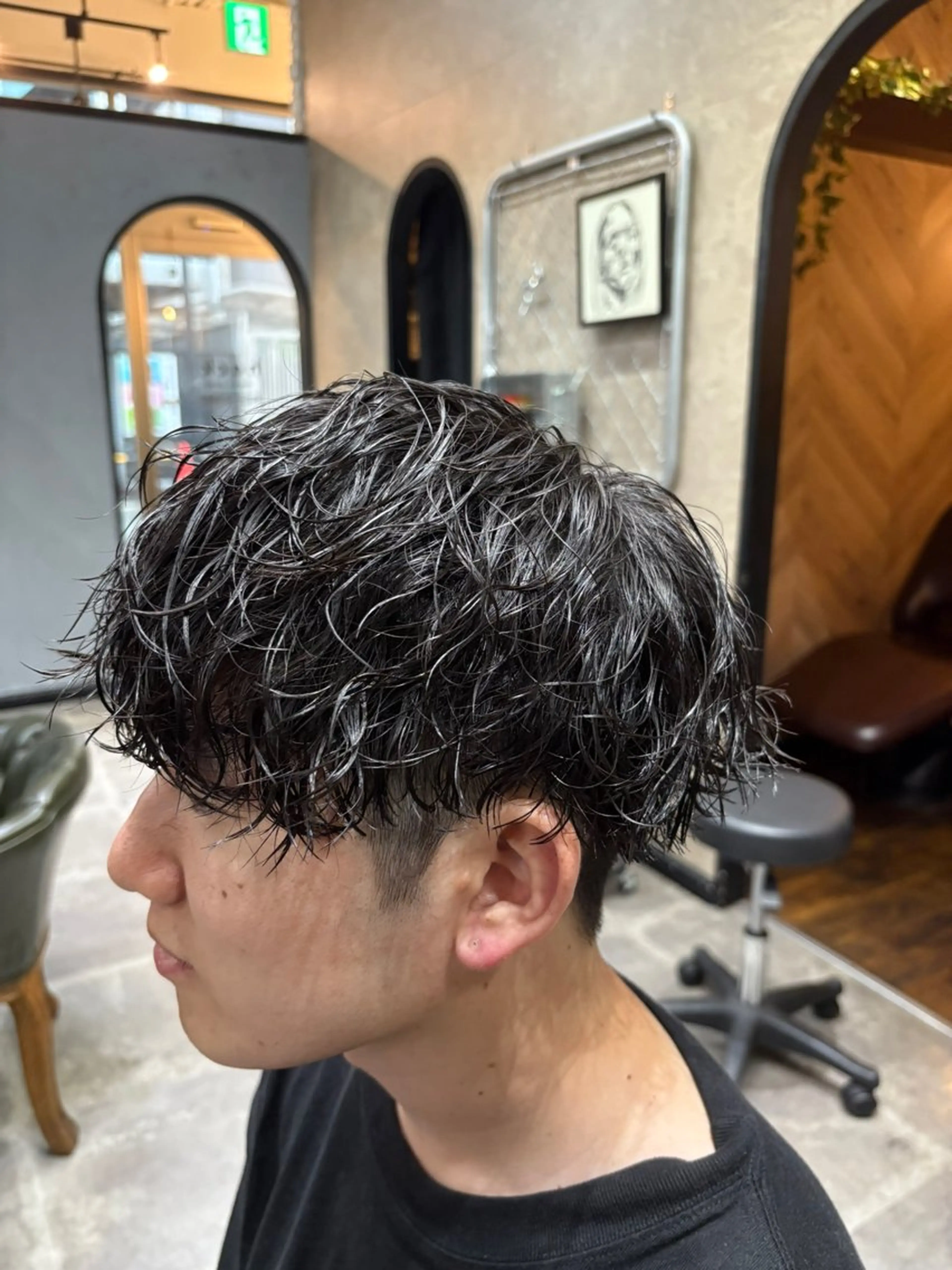 ショート カット パーマ メンズカット／パーマ 中 有晴のヘアスタイル
