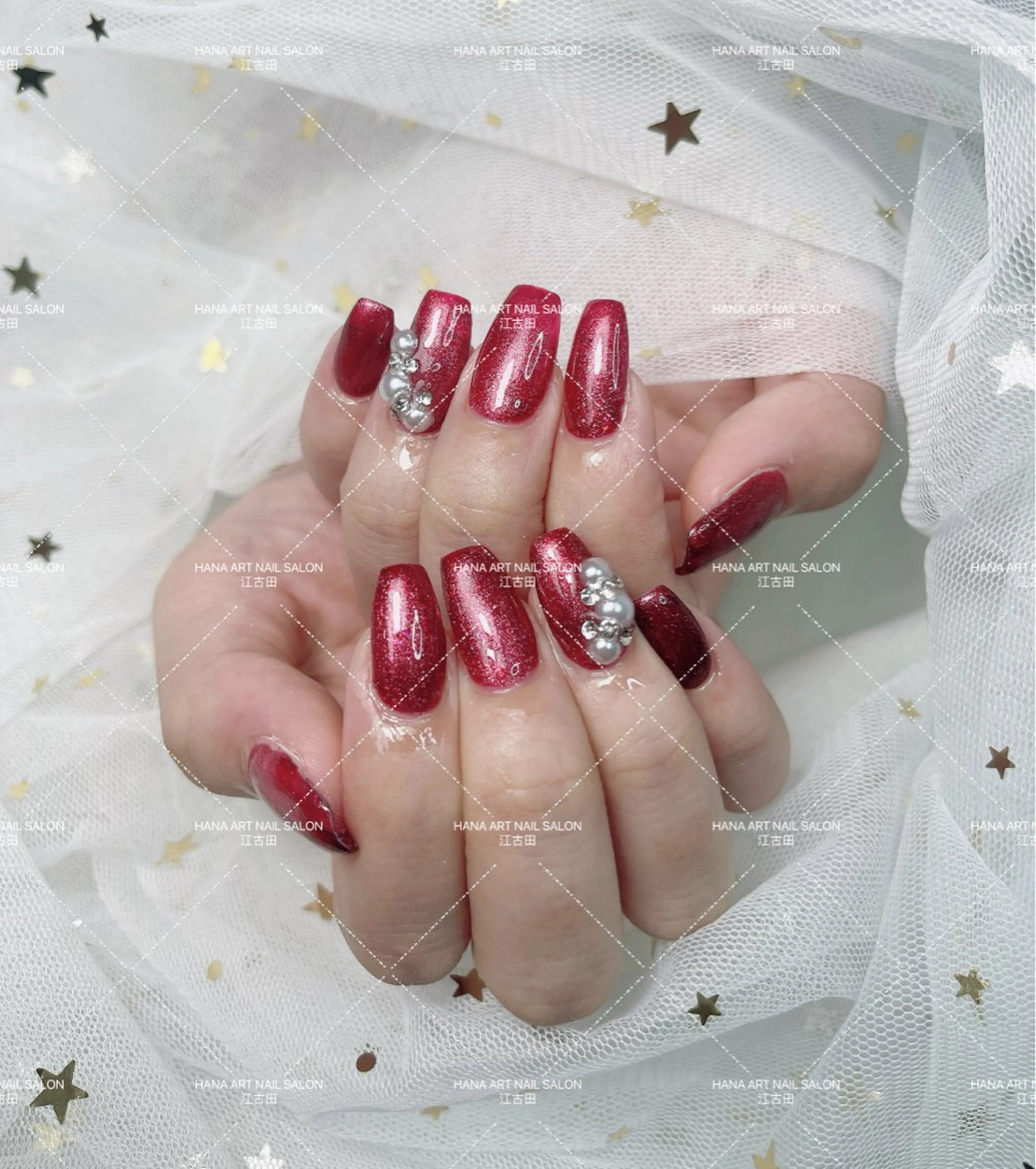 ネイル アートネイル べっ甲ネイル チークネイル クリアネイル 成人式 HANA ART NAIL SALONのネイルデザイン
