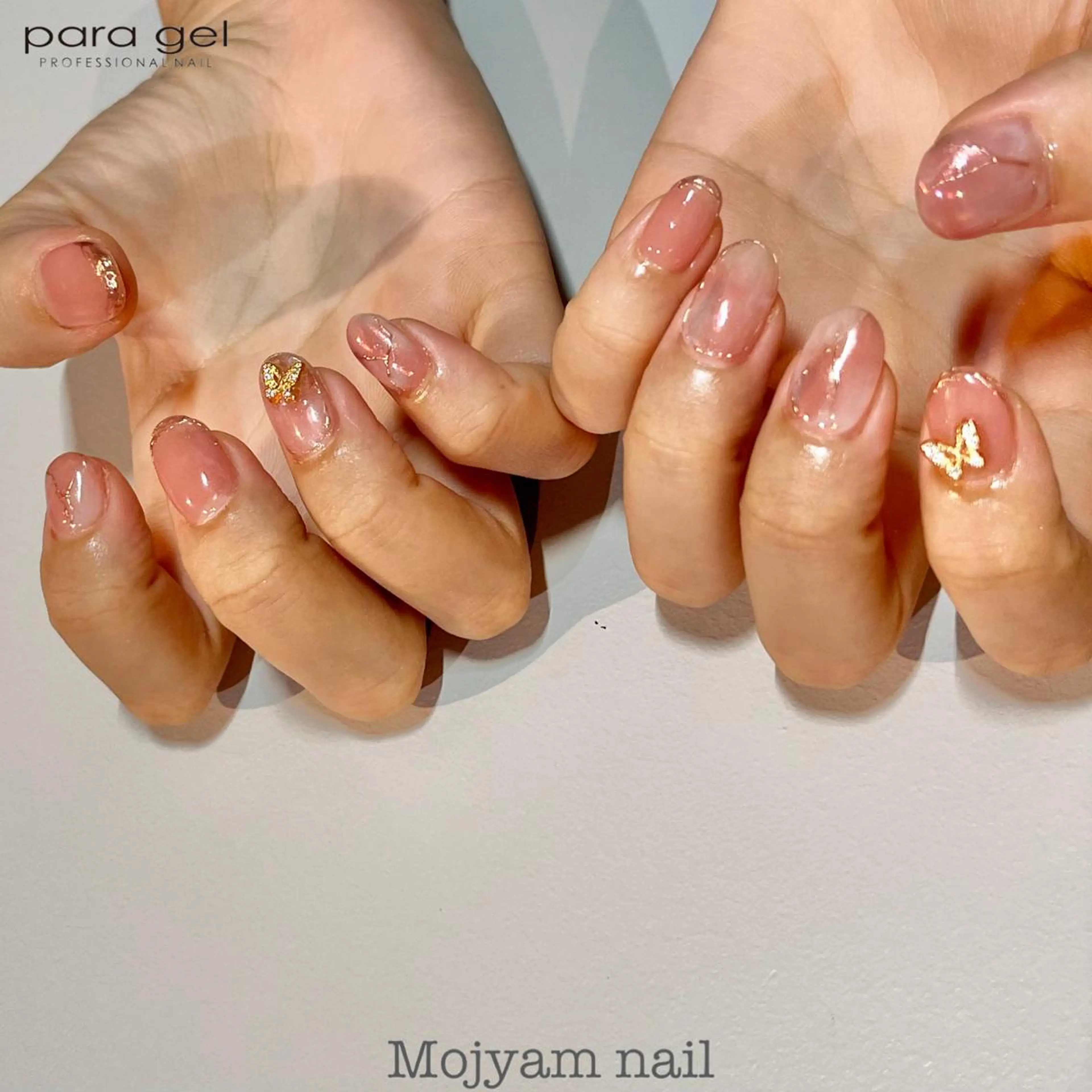 ネイル ニュアンスネイル ピンク ショートネイル ハンドネイル Mojyam nail所属・松本 実咲のネイルデザイン