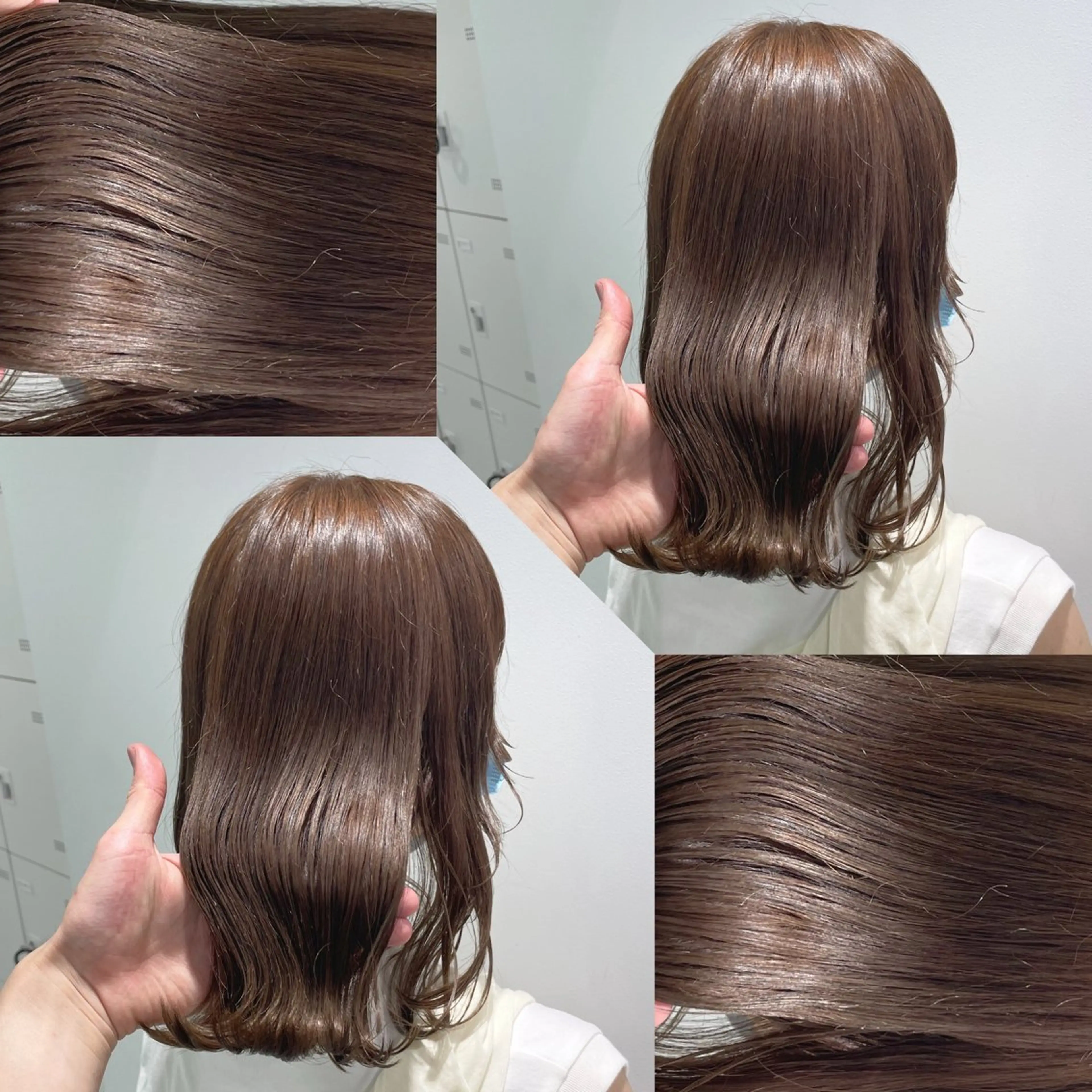 セミロング カラー カット ヘアカラー ヘアセット 韓国風ベージュ🤎 赤みなし🌿横浜🤎のヘアスタイル