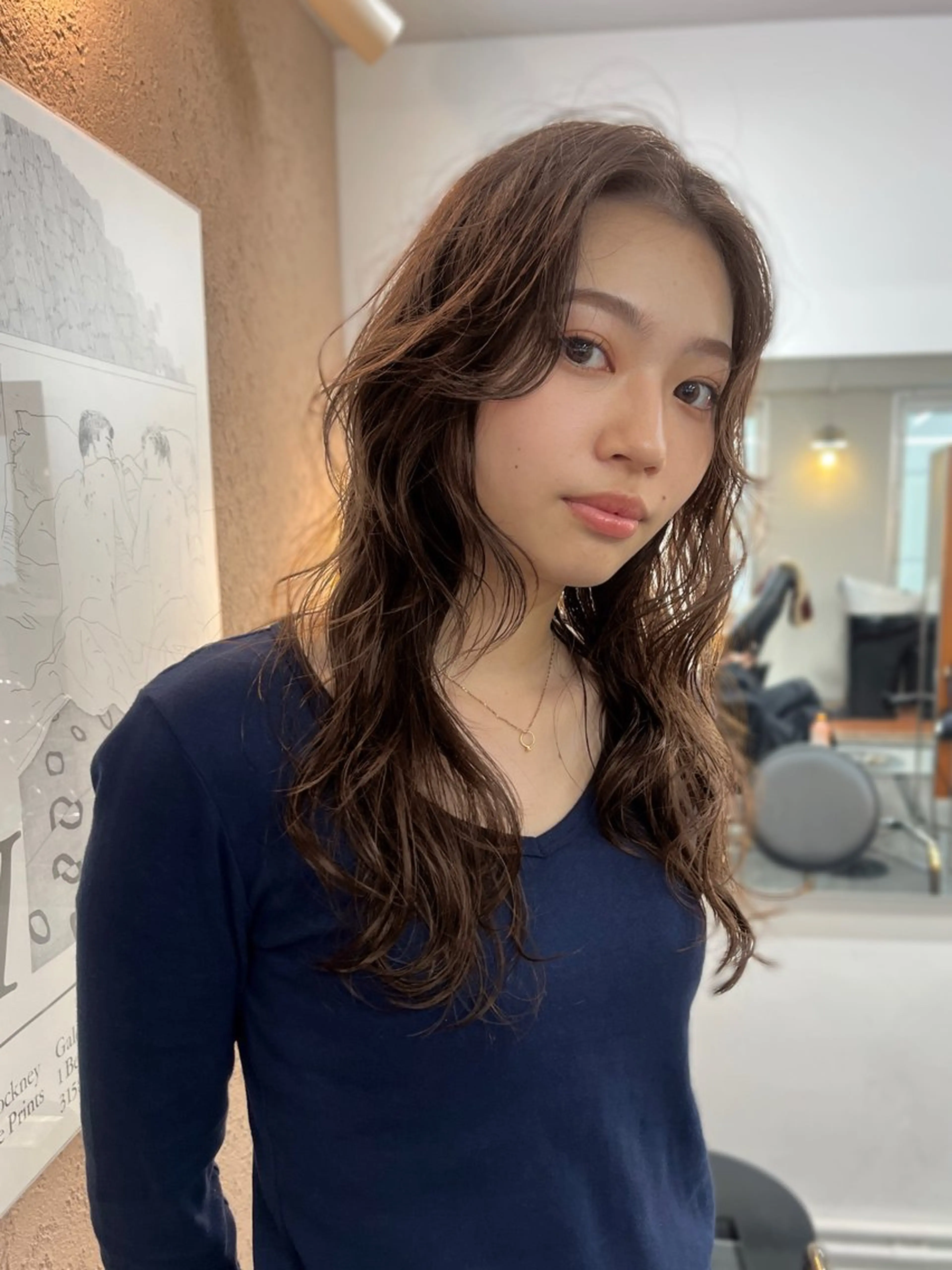 ロング パーマ レイヤー/ケアパーマ /ニュアンス/モードのヘアスタイル