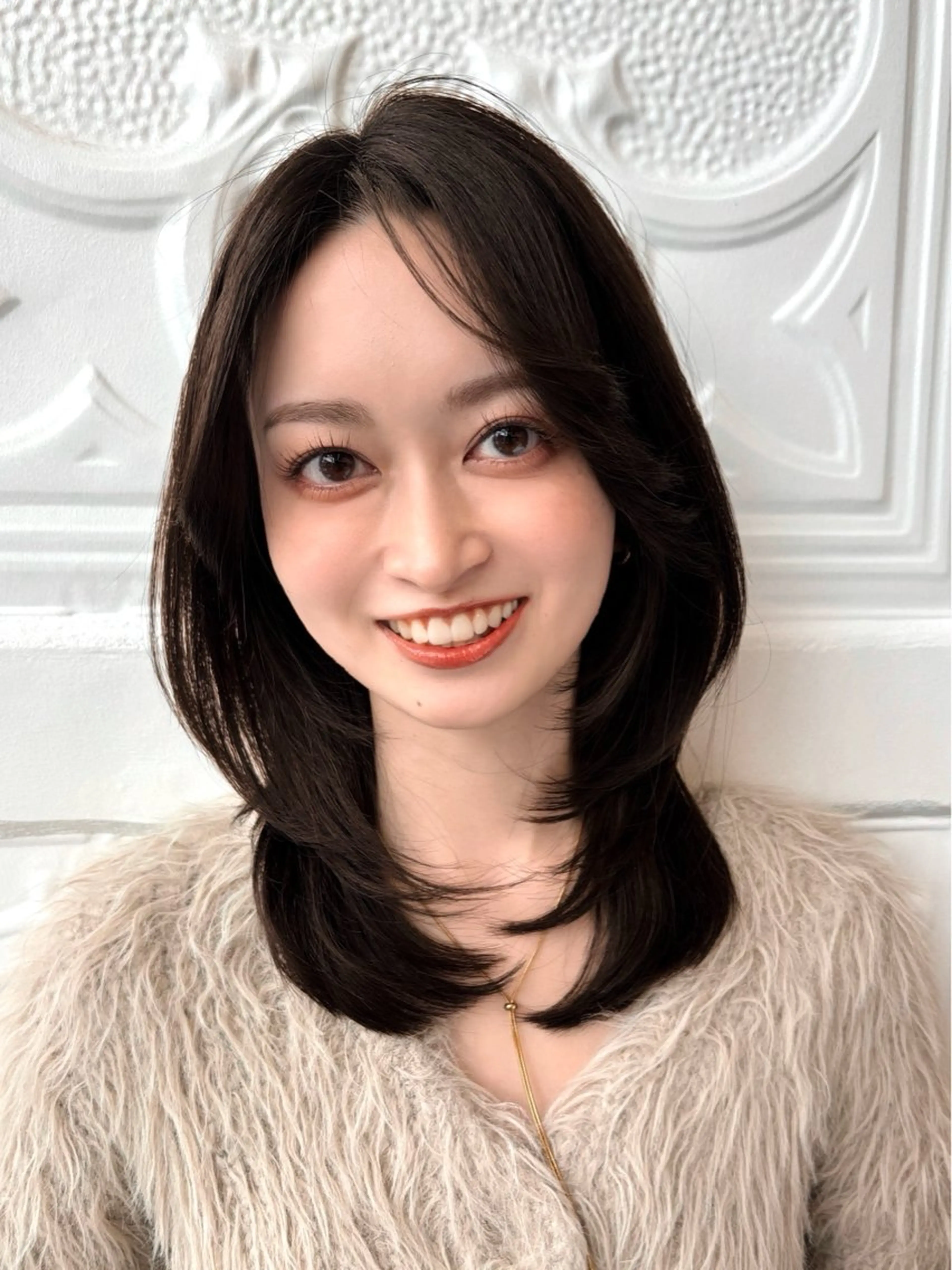 ミディアム カラー ヘアアレンジ ベージュカラー 透明感カラー ボブ レイヤーカット カット ヘアカラー トリートメント 🌱ボブ/レイヤー/ ベージュ/あやみ✨のヘアスタイル