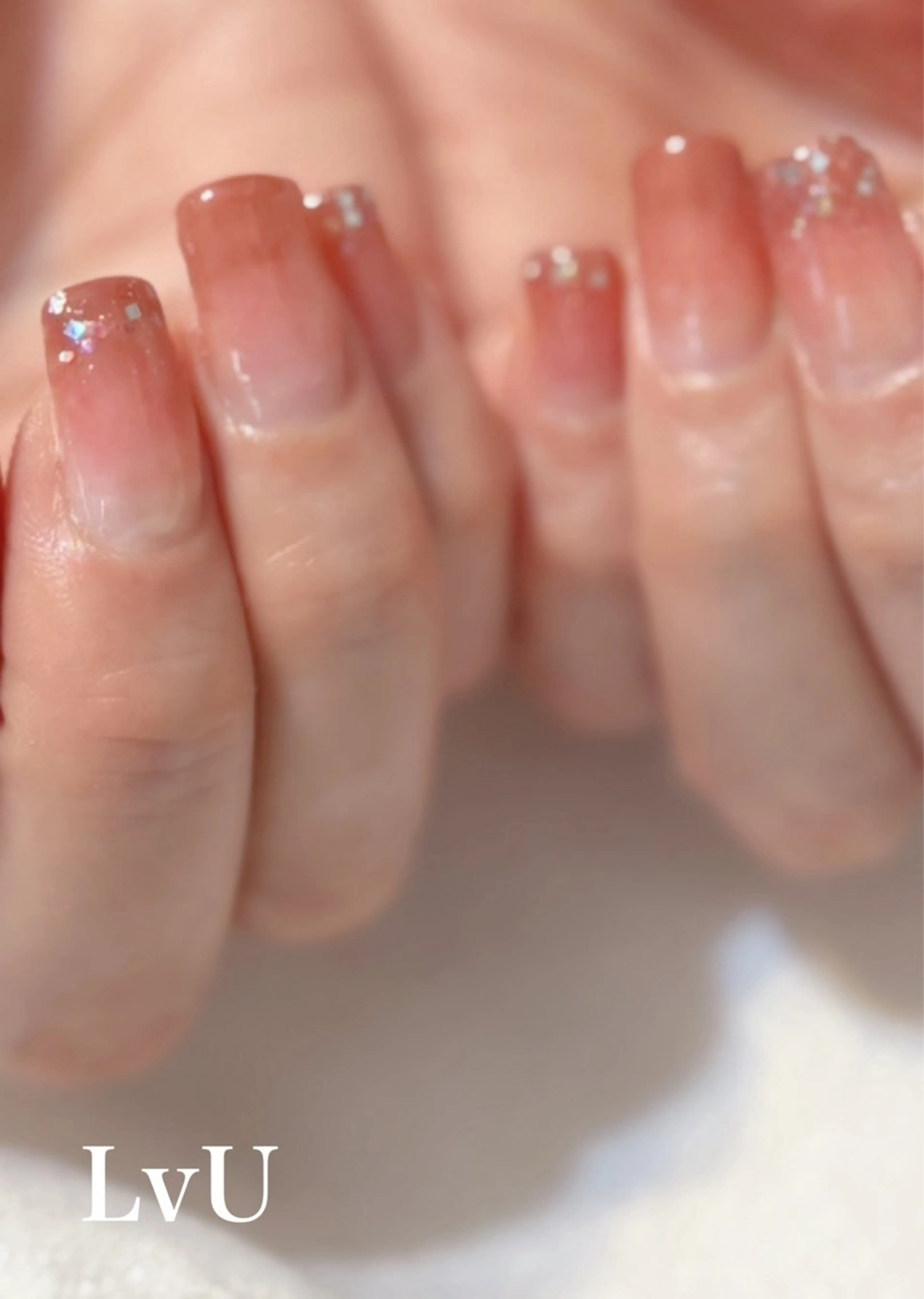 ネイル ラメ(グリッター) ラメグラデーション ハンドネイル ハンドケア LvU(ラブユー) Asayamaのネイルデザイン