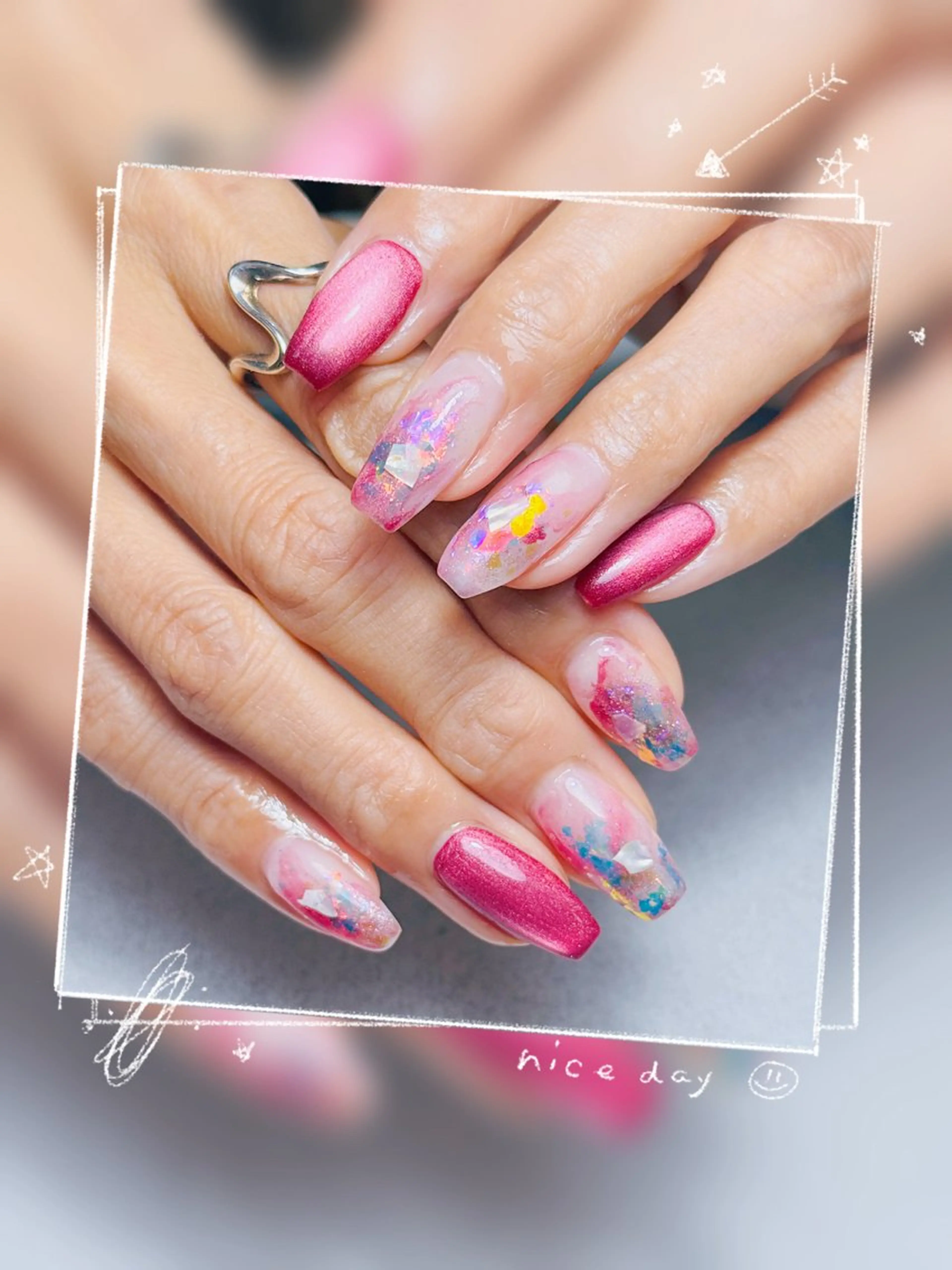 ネイル ニュアンスネイル ハンドネイル AngelChris ビューティーサロンのマツエク・マツパデザイン