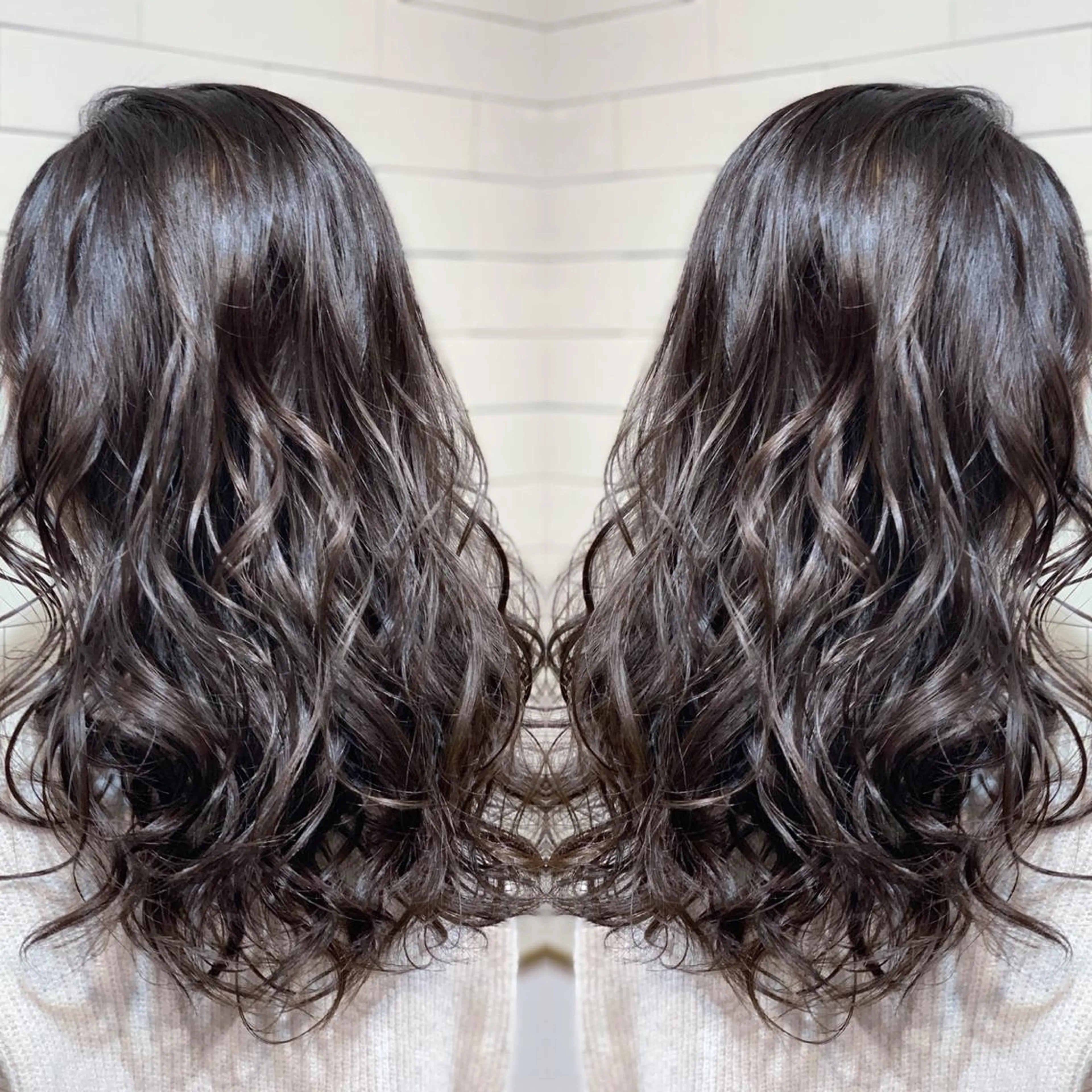 ミディアム カラー ヘアアレンジ 髪質改善×ハイトーン 中田啄也のヘアスタイル