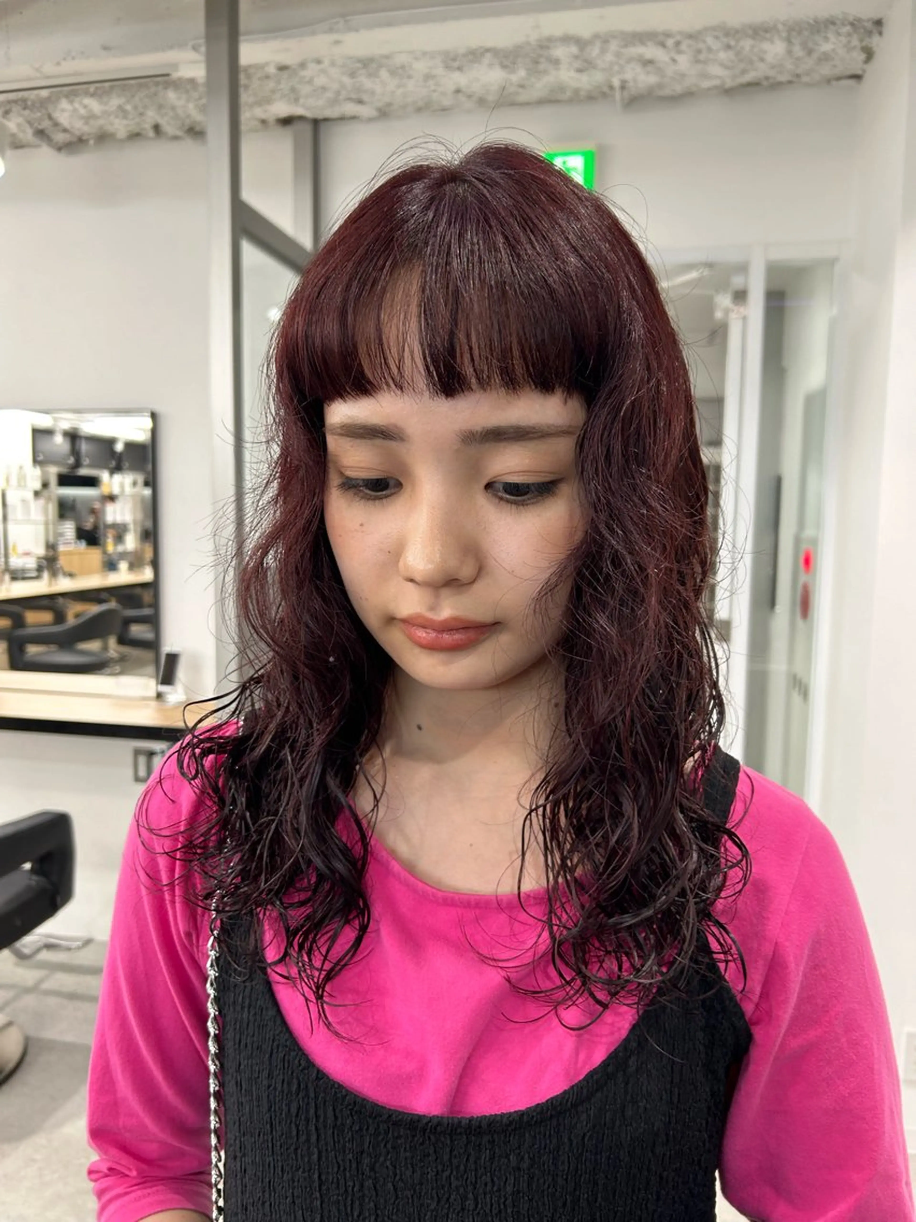 セミロング カラー パーマ 愛結 暖色カラー🎀🩰のヘアスタイル